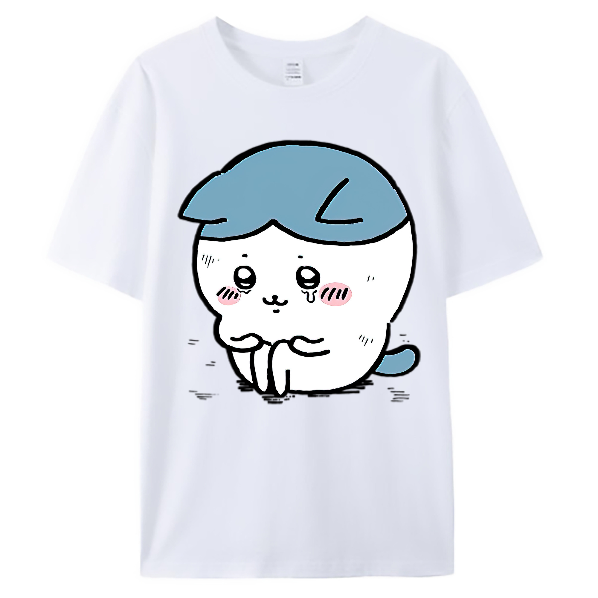 （画像用） ちいかわ ハチワレ Chii-kawa hachiware 綿100％ メンズ半袖Tシャツ｜肌触りやわらか＆通気性