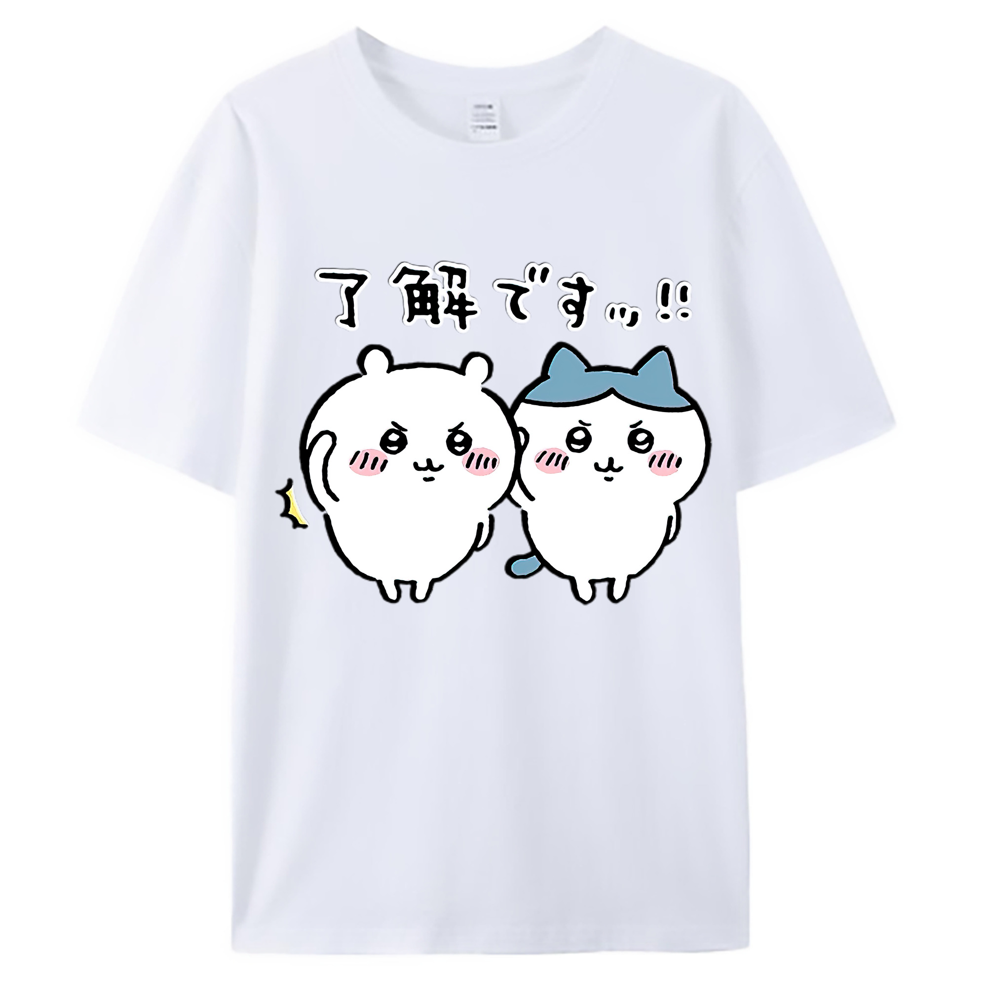（画像用） ちいかわ ハチワレ Chii-kawa hachiware 綿100％ メンズ半袖Tシャツ｜肌触りやわらか＆通気性