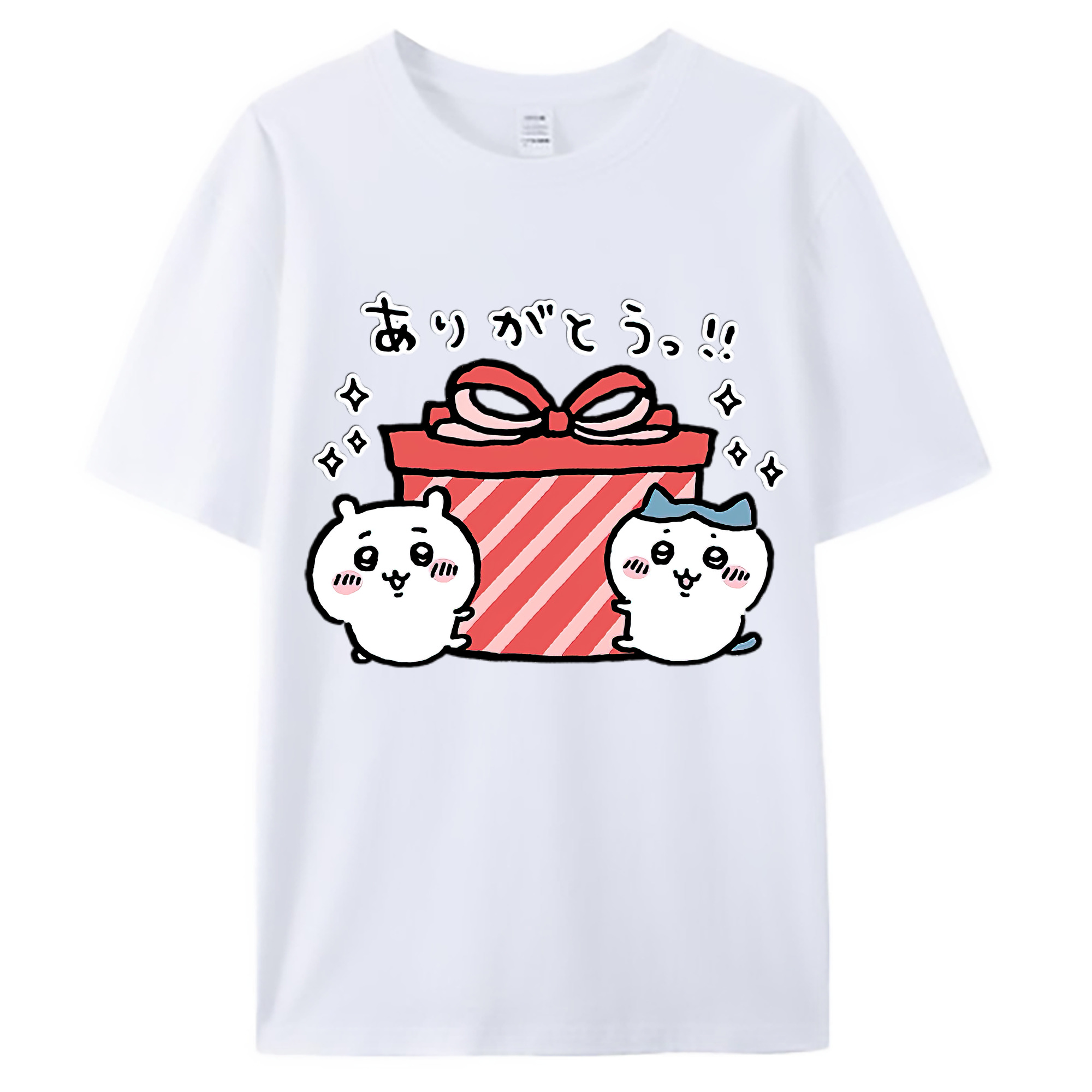 （画像用） ちいかわ ハチワレ Chii-kawa hachiware 綿100％ メンズ半袖Tシャツ｜肌触りやわらか＆通気性