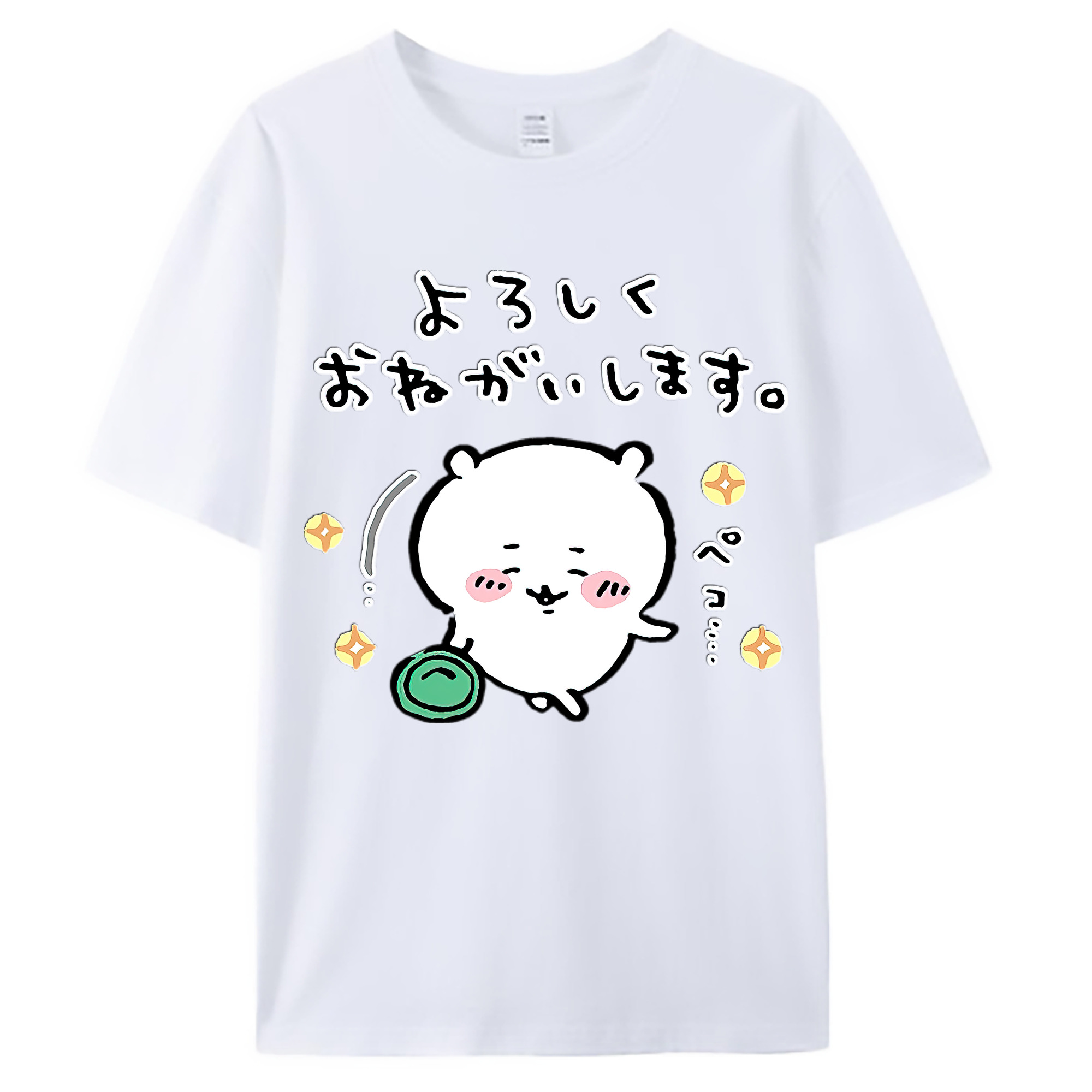（画像用） ちいかわ ちいかわ Chii-kawa chiikawa 綿100％ メンズ半袖Tシャツ｜肌触りやわらか＆通気性