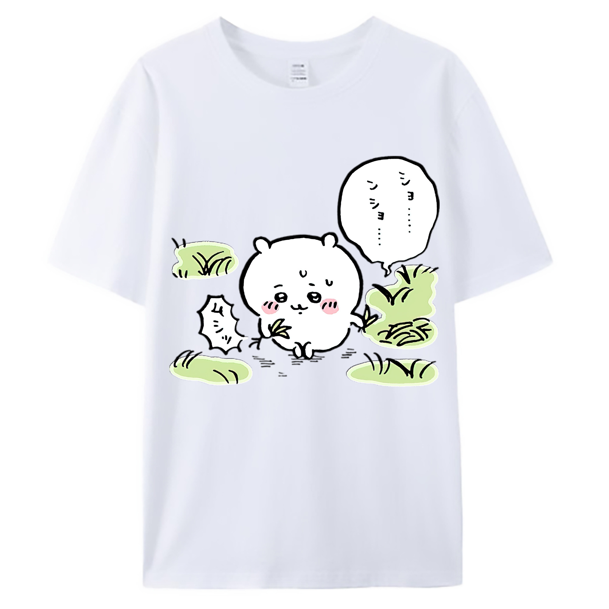 （画像用） ちいかわ ちいかわ Chii-kawa chiikawa 綿100％ メンズ半袖Tシャツ｜肌触りやわらか＆通気性