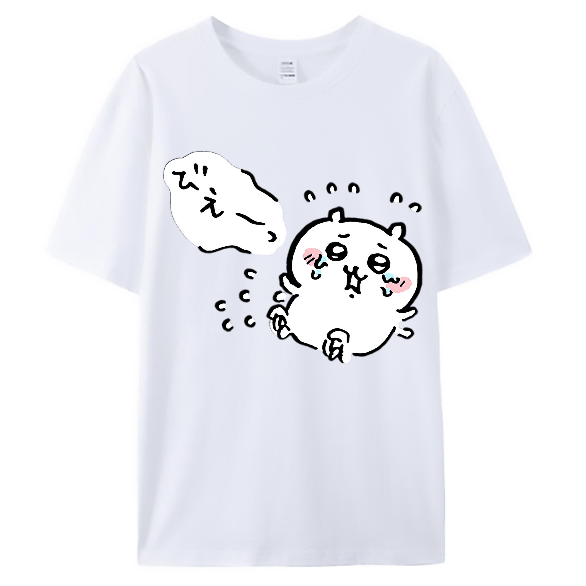 （画像用） ちいかわ ちいかわ Chii-kawa chiikawa 綿100％ メンズ半袖Tシャツ｜肌触りやわらか＆通気性