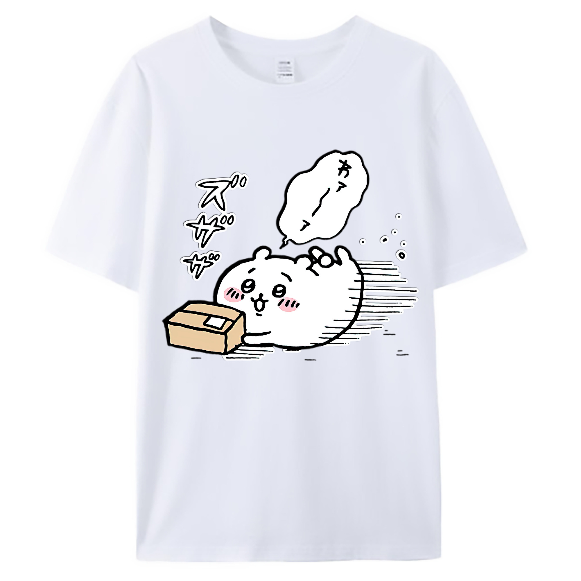 （画像用） ちいかわ ちいかわ Chii-kawa chiikawa 綿100％ メンズ半袖Tシャツ｜肌触りやわらか＆通気性