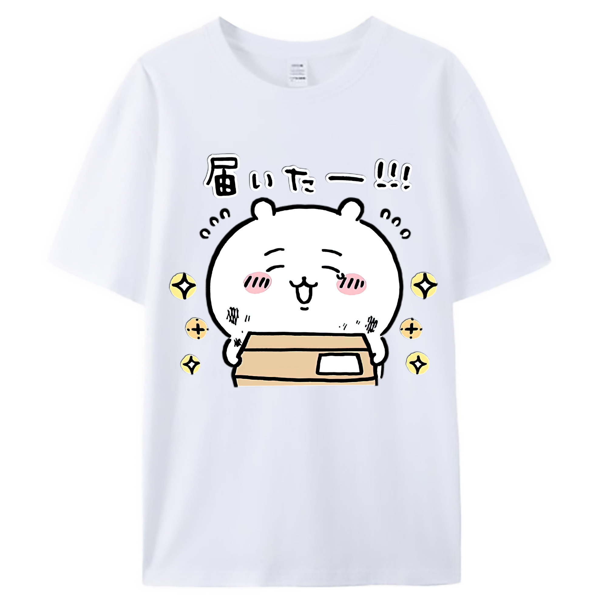 （画像用） ちいかわ ちいかわ Chii-kawa chiikawa 綿100％ メンズ半袖Tシャツ｜肌触りやわらか＆通気性