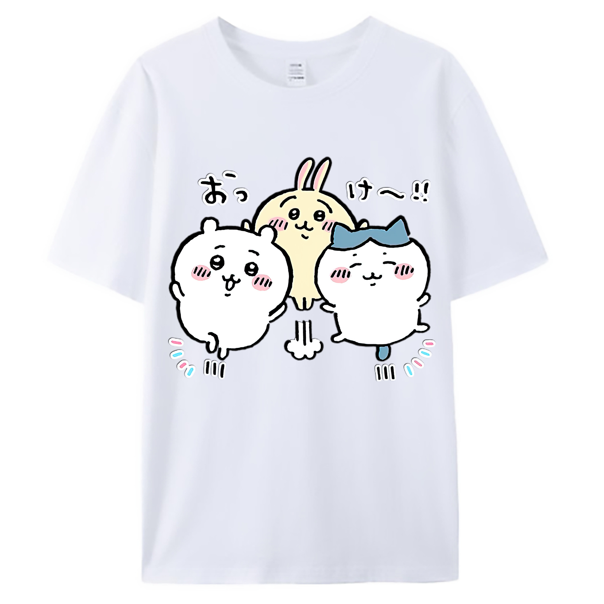 （画像用） ちいかわ ちいかわ Chii-kawa chiikawa 綿100％ メンズ半袖Tシャツ｜肌触りやわらか＆通気性