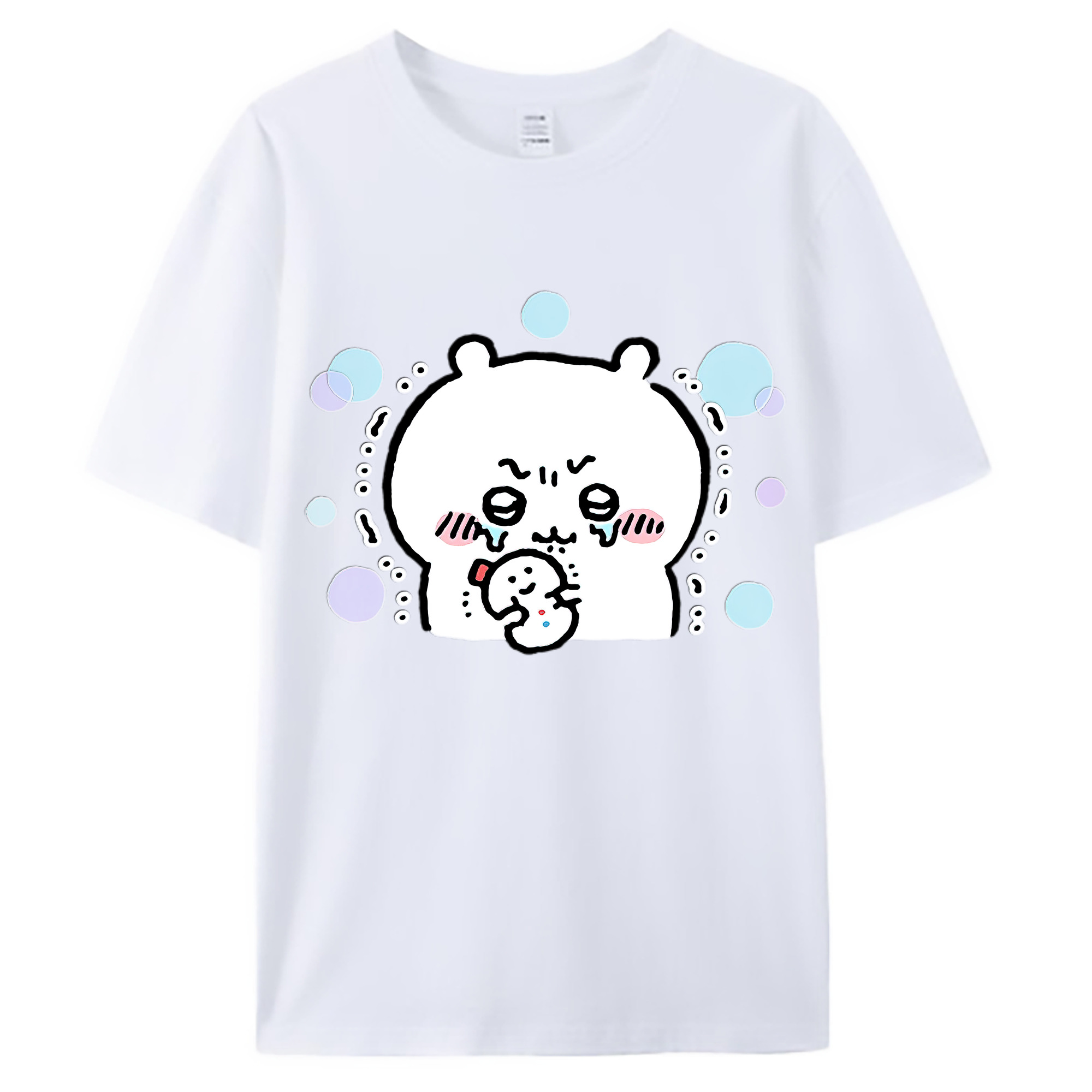 （画像用） ちいかわ ちいかわ Chii-kawa chiikawa 綿100％ メンズ半袖Tシャツ｜肌触りやわらか＆通気性