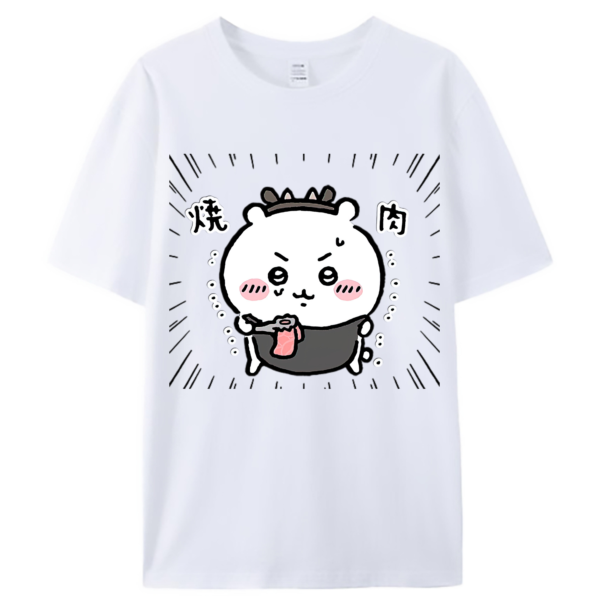（画像用） ちいかわ ちいかわ Chii-kawa chiikawa 綿100％ メンズ半袖Tシャツ｜肌触りやわらか＆通気性