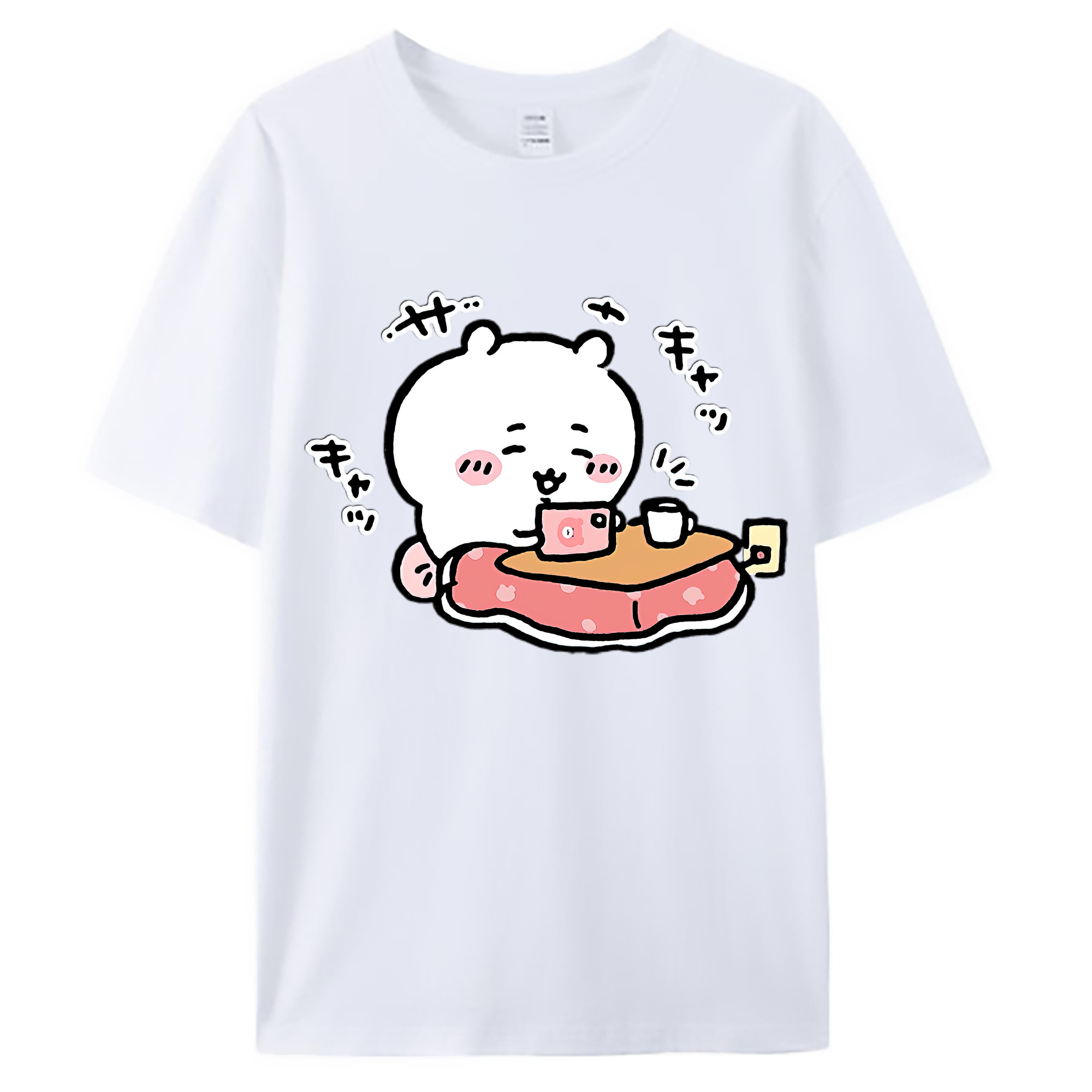 （画像用） ちいかわ ちいかわ Chii-kawa chiikawa 綿100％ メンズ半袖Tシャツ｜肌触りやわらか＆通気性