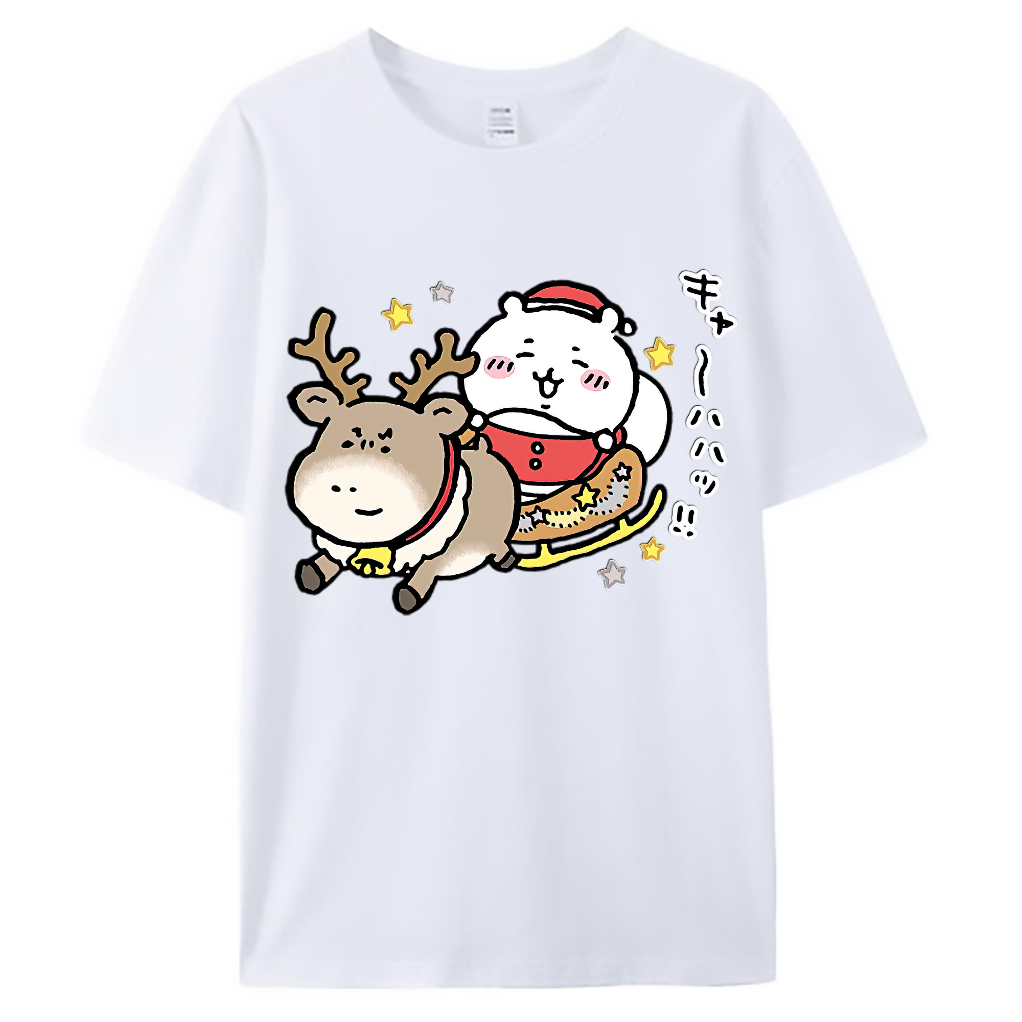 （画像用） ちいかわ ちいかわ Chii-kawa chiikawa 綿100％ メンズ半袖Tシャツ｜肌触りやわらか＆通気性