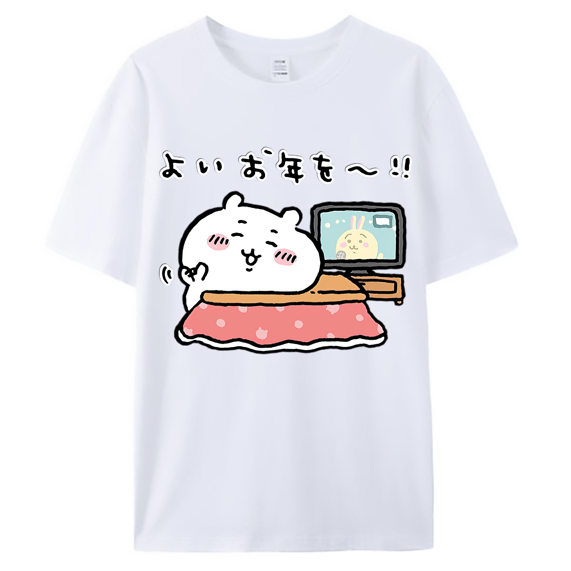 （画像用） ちいかわ ちいかわ Chii-kawa chiikawa 綿100％ メンズ半袖Tシャツ｜肌触りやわらか＆通気性