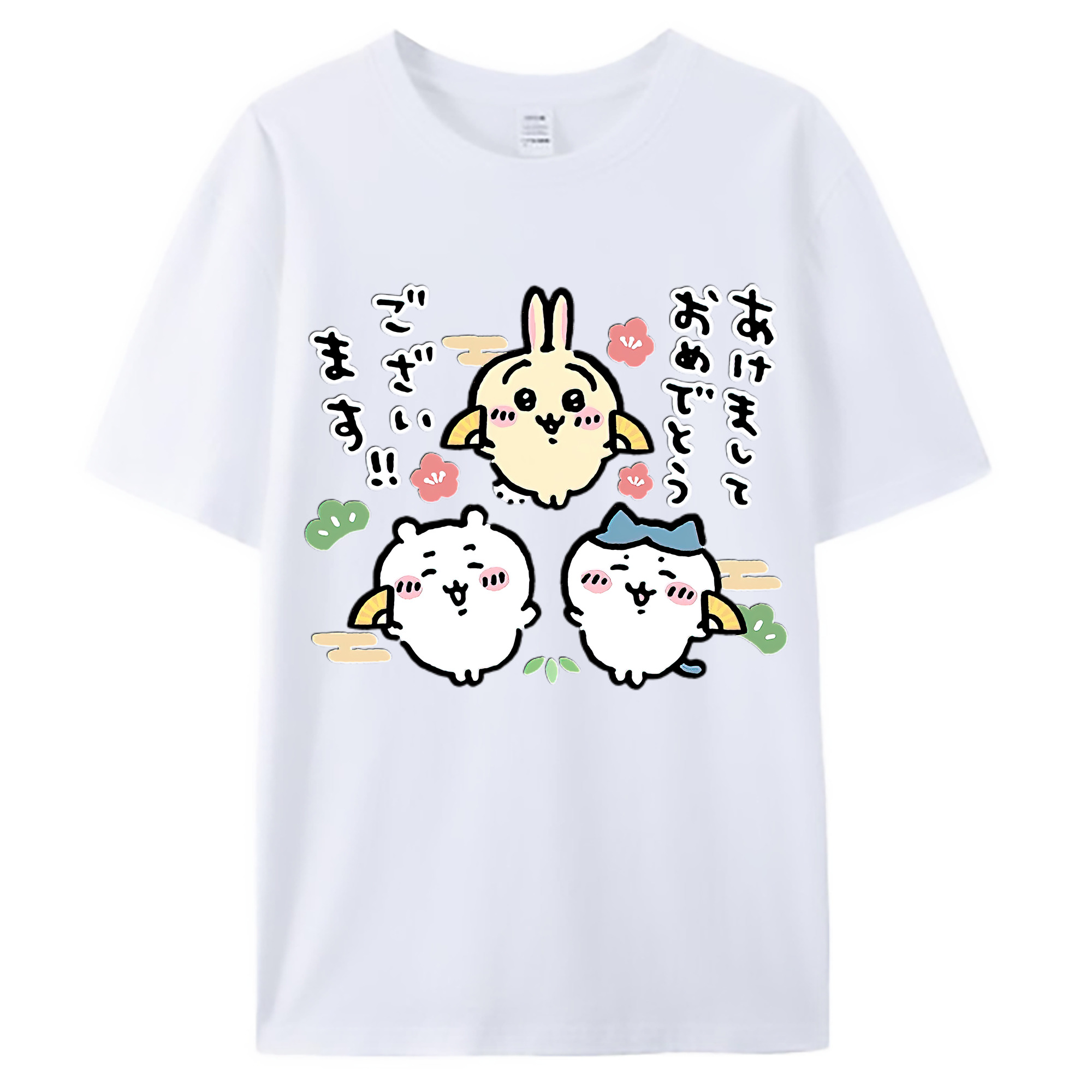 （画像用） ちいかわ ちいかわ Chii-kawa chiikawa 綿100％ メンズ半袖Tシャツ｜肌触りやわらか＆通気性