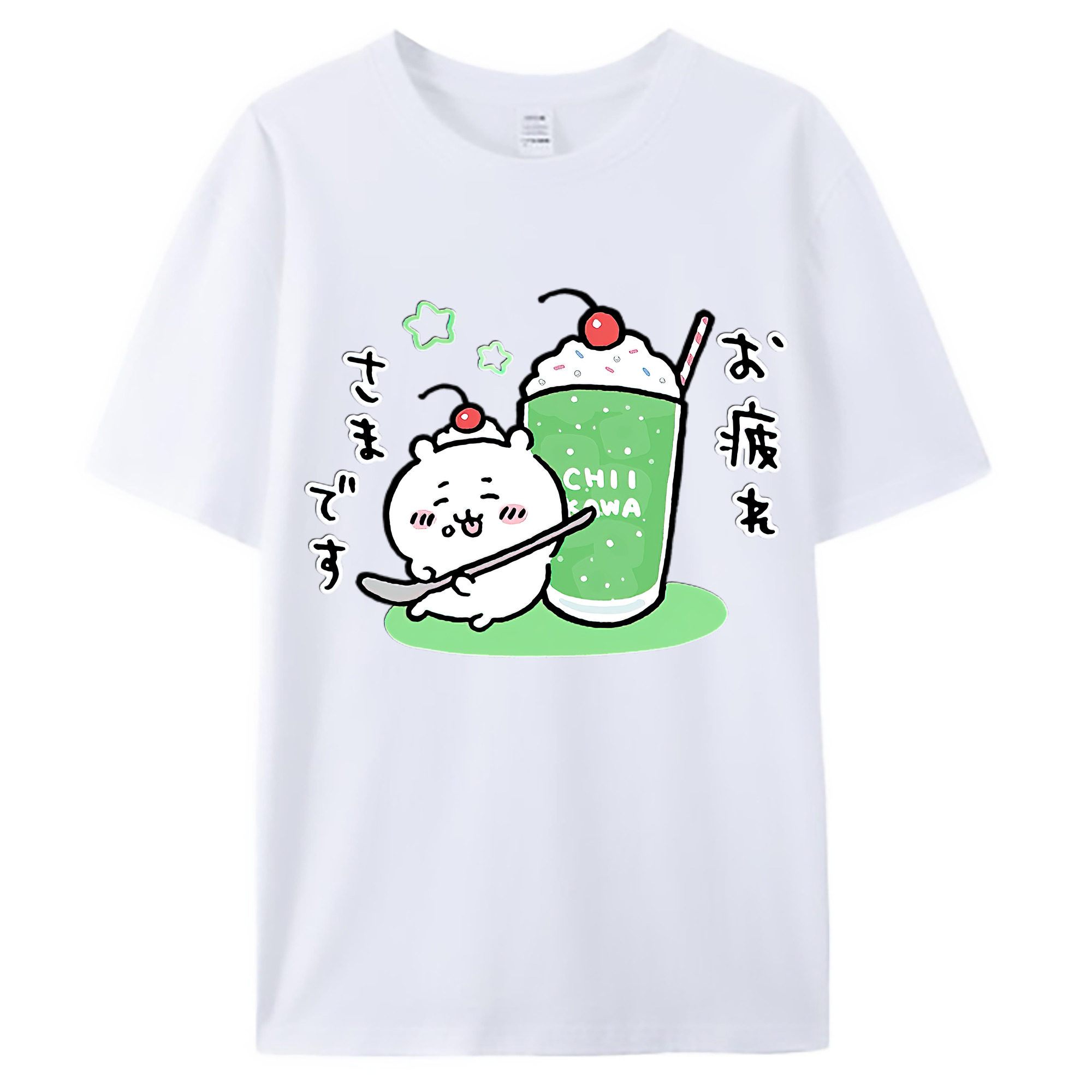 （画像用） ちいかわ ちいかわ Chii-kawa chiikawa 綿100％ メンズ半袖Tシャツ｜肌触りやわらか＆通気性