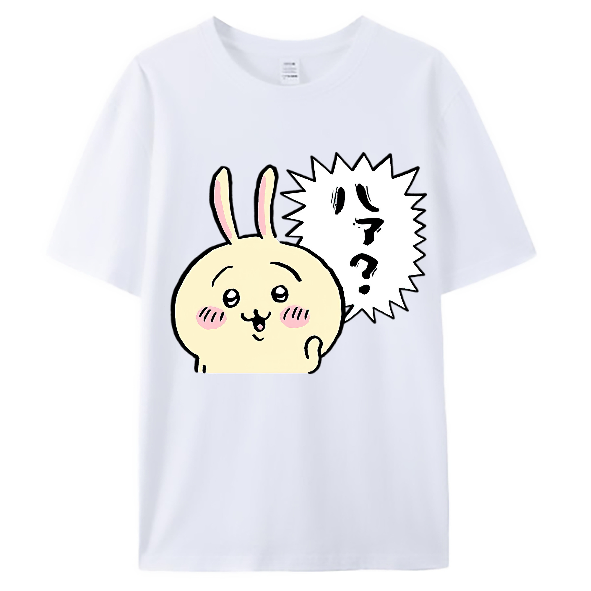 （画像用） ちいかわ うさぎ Chii-kawa usagi 綿100％ メンズ半袖Tシャツ｜肌触りやわらか＆通気性