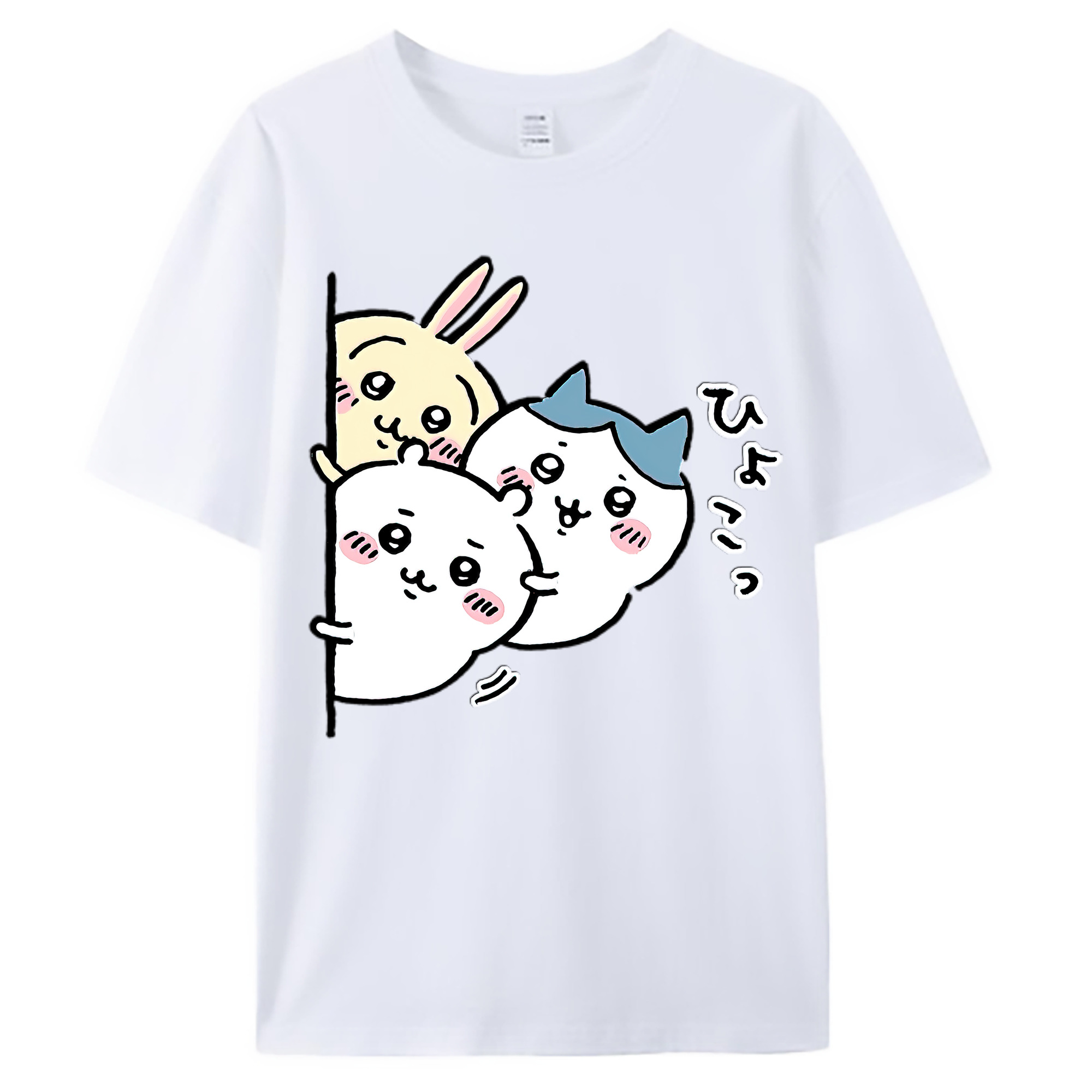 （画像用） ちいかわ うさぎ Chii-kawa usagi 綿100％ メンズ半袖Tシャツ｜肌触りやわらか＆通気性