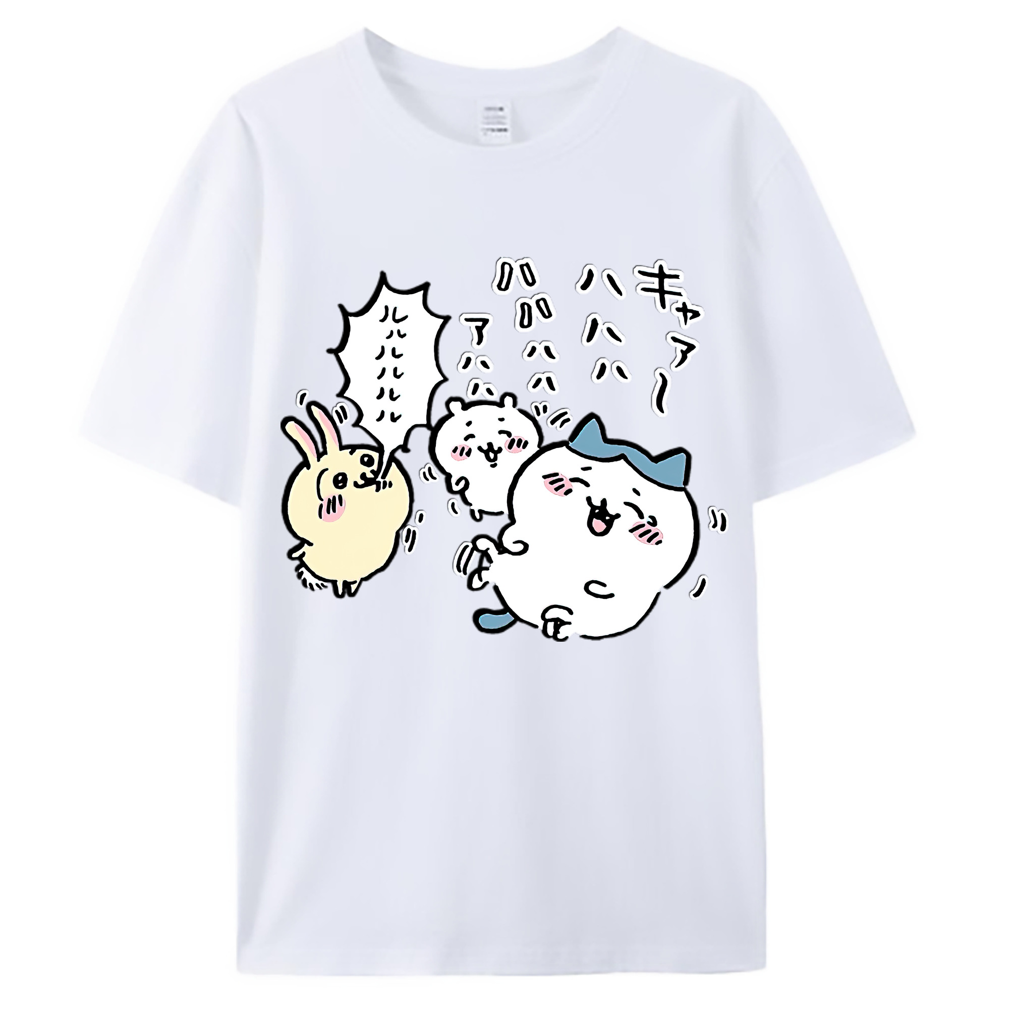 （画像用） ちいかわ うさぎ Chii-kawa usagi 綿100％ メンズ半袖Tシャツ｜肌触りやわらか＆通気性