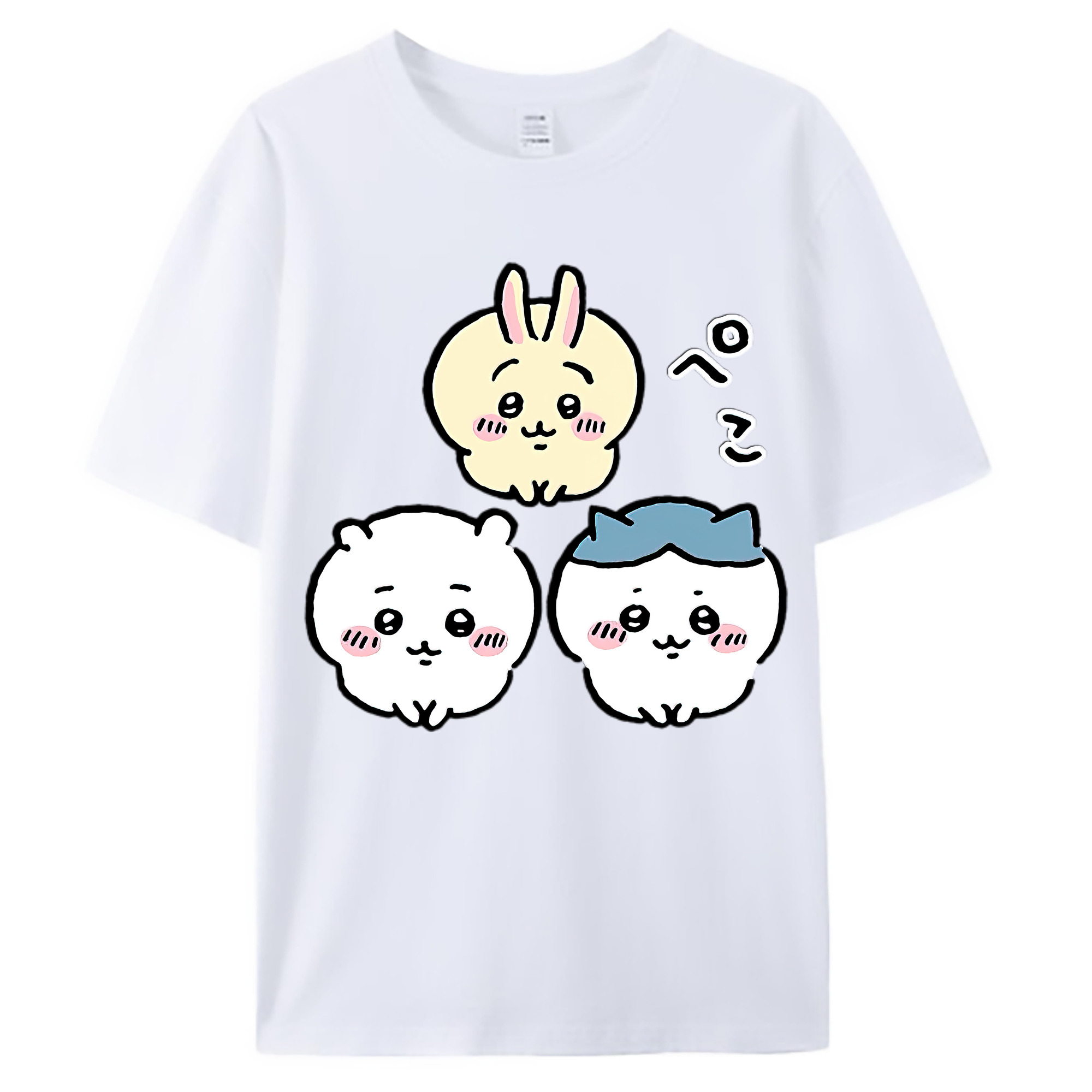 （画像用） ちいかわ うさぎ Chii-kawa usagi 綿100％ メンズ半袖Tシャツ｜肌触りやわらか＆通気性