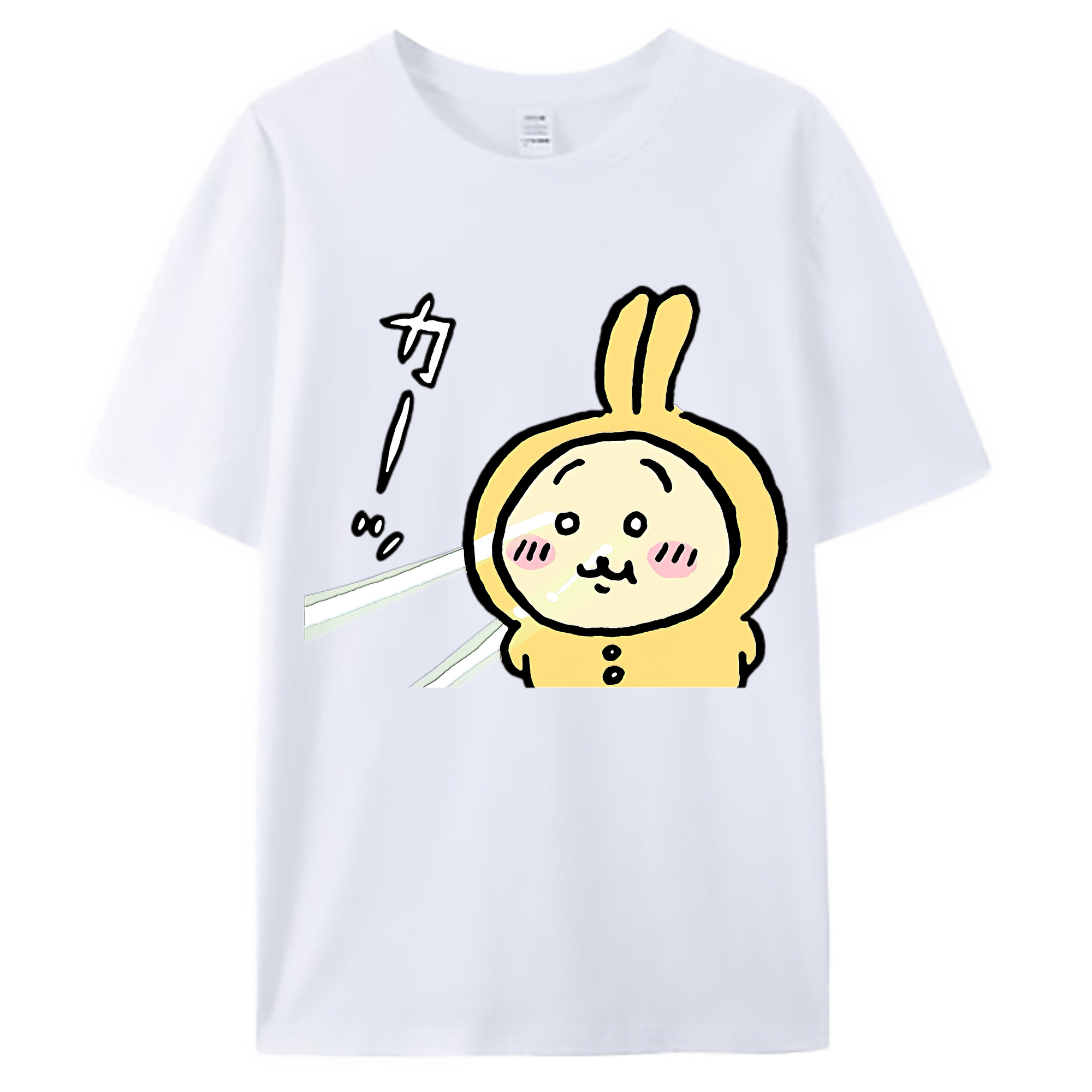 （画像用） ちいかわ うさぎ Chii-kawa usagi 綿100％ メンズ半袖Tシャツ｜肌触りやわらか＆通気性