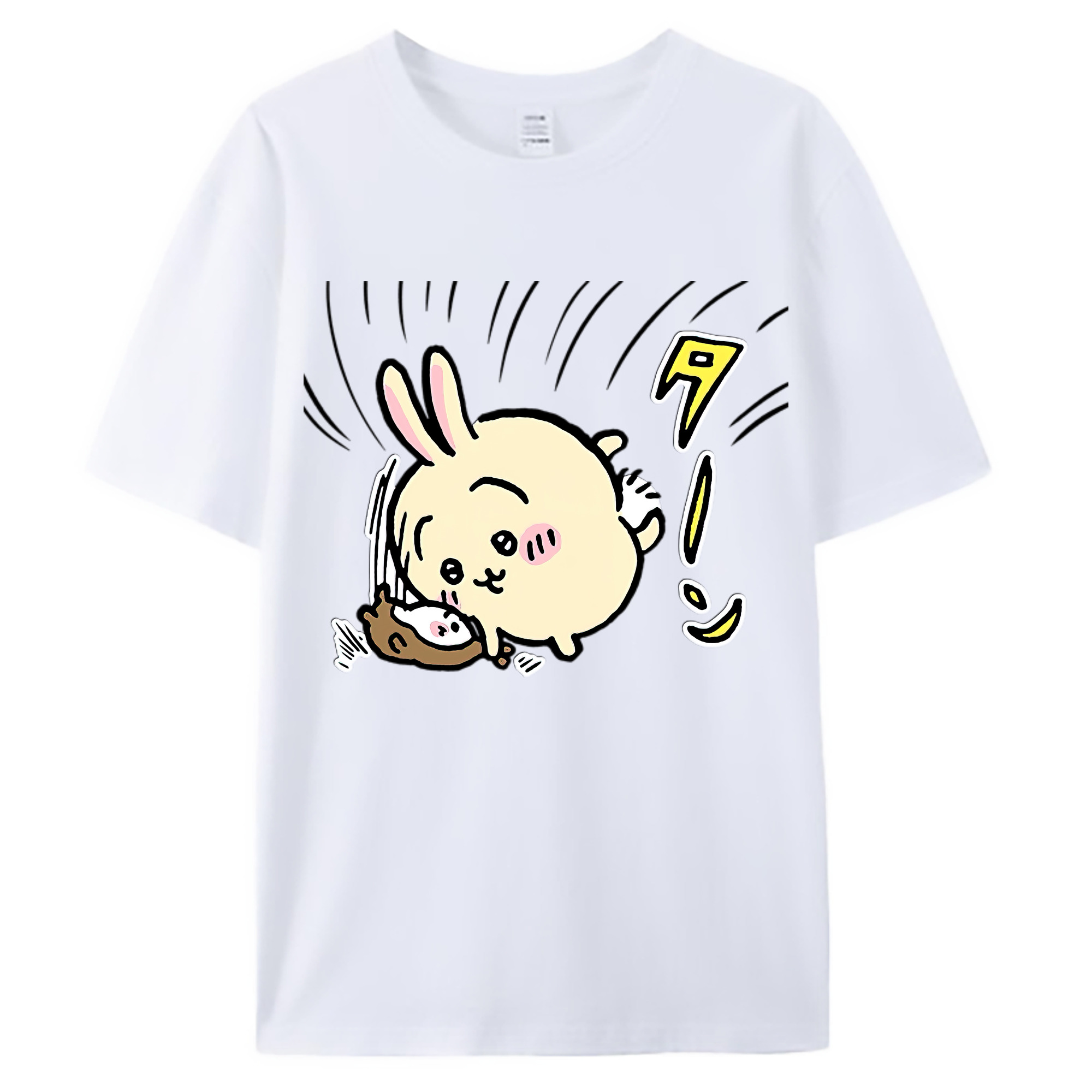 （画像用） ちいかわ うさぎ Chii-kawa usagi 綿100％ メンズ半袖Tシャツ｜肌触りやわらか＆通気性