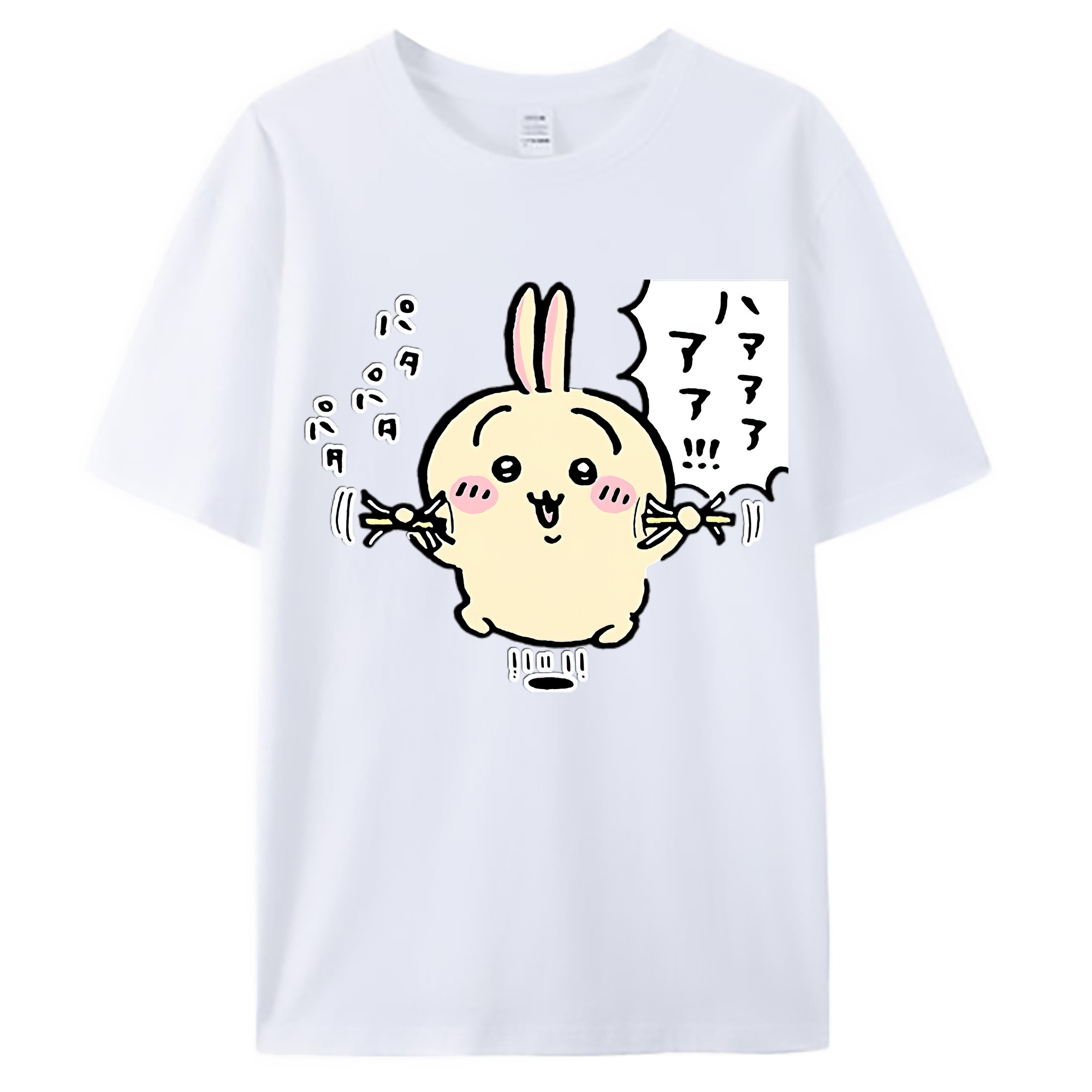 （画像用） ちいかわ うさぎ Chii-kawa usagi 綿100％ メンズ半袖Tシャツ｜肌触りやわらか＆通気性