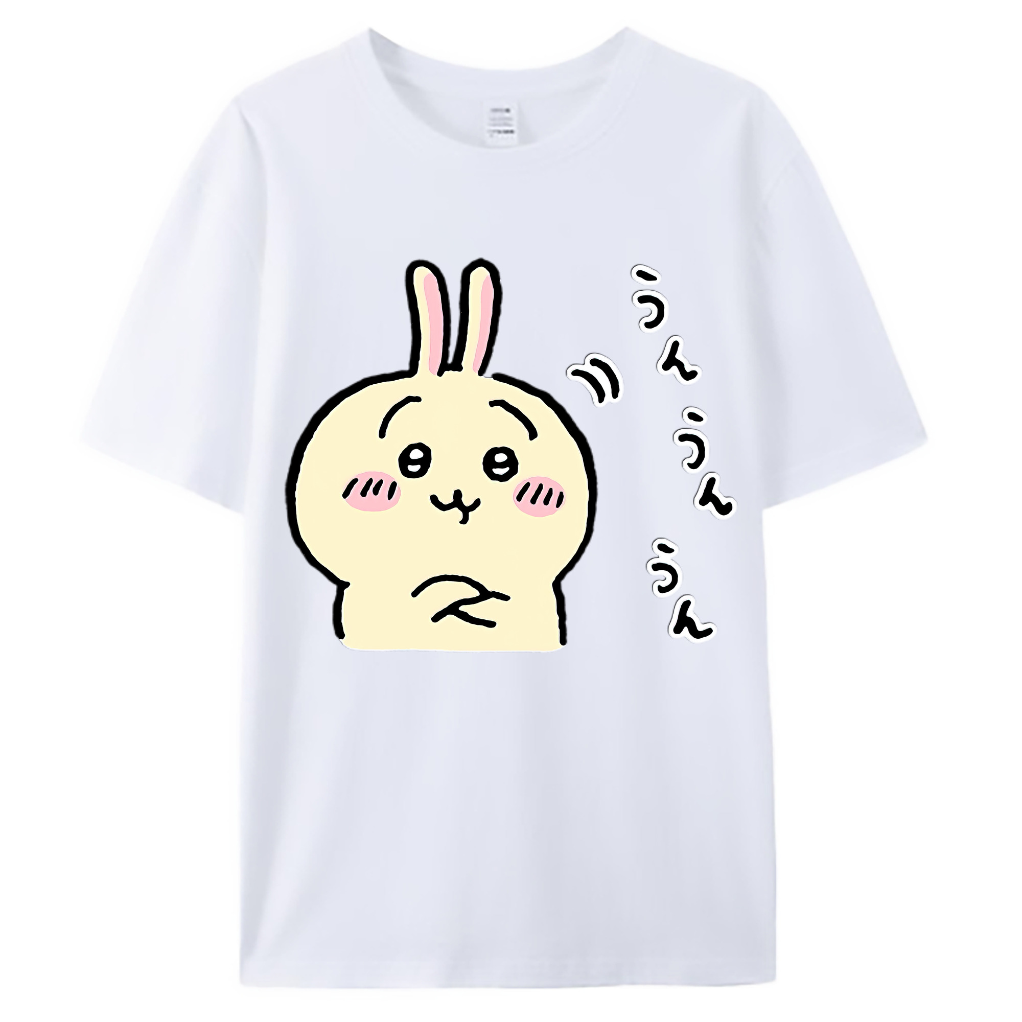 （画像用） ちいかわ うさぎ Chii-kawa usagi 綿100％ メンズ半袖Tシャツ｜肌触りやわらか＆通気性