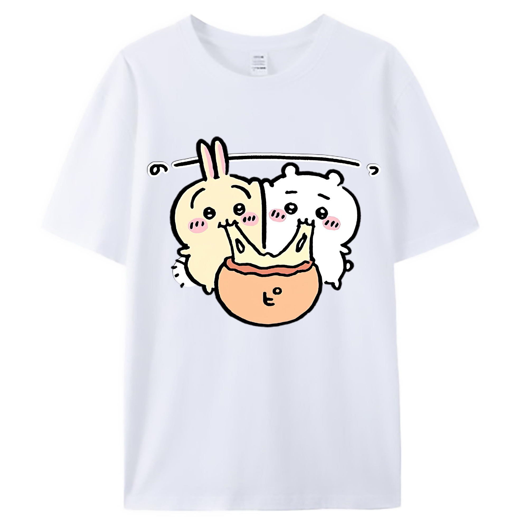 （画像用） ちいかわ うさぎ Chii-kawa usagi 綿100％ メンズ半袖Tシャツ｜肌触りやわらか＆通気性