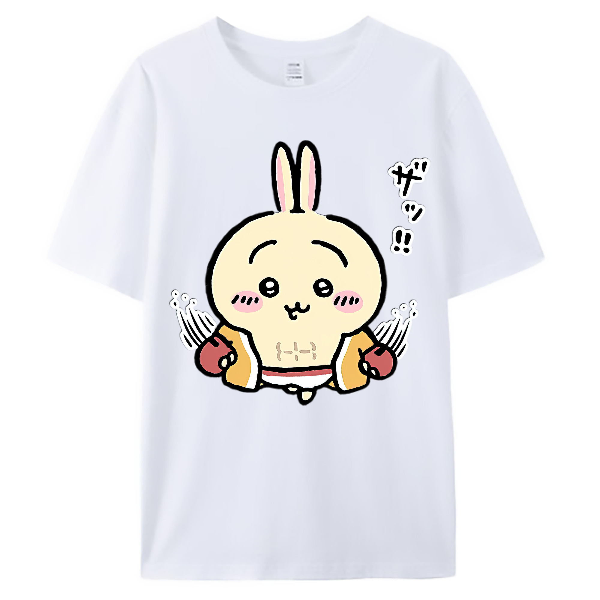 （画像用） ちいかわ うさぎ Chii-kawa usagi 綿100％ メンズ半袖Tシャツ｜肌触りやわらか＆通気性