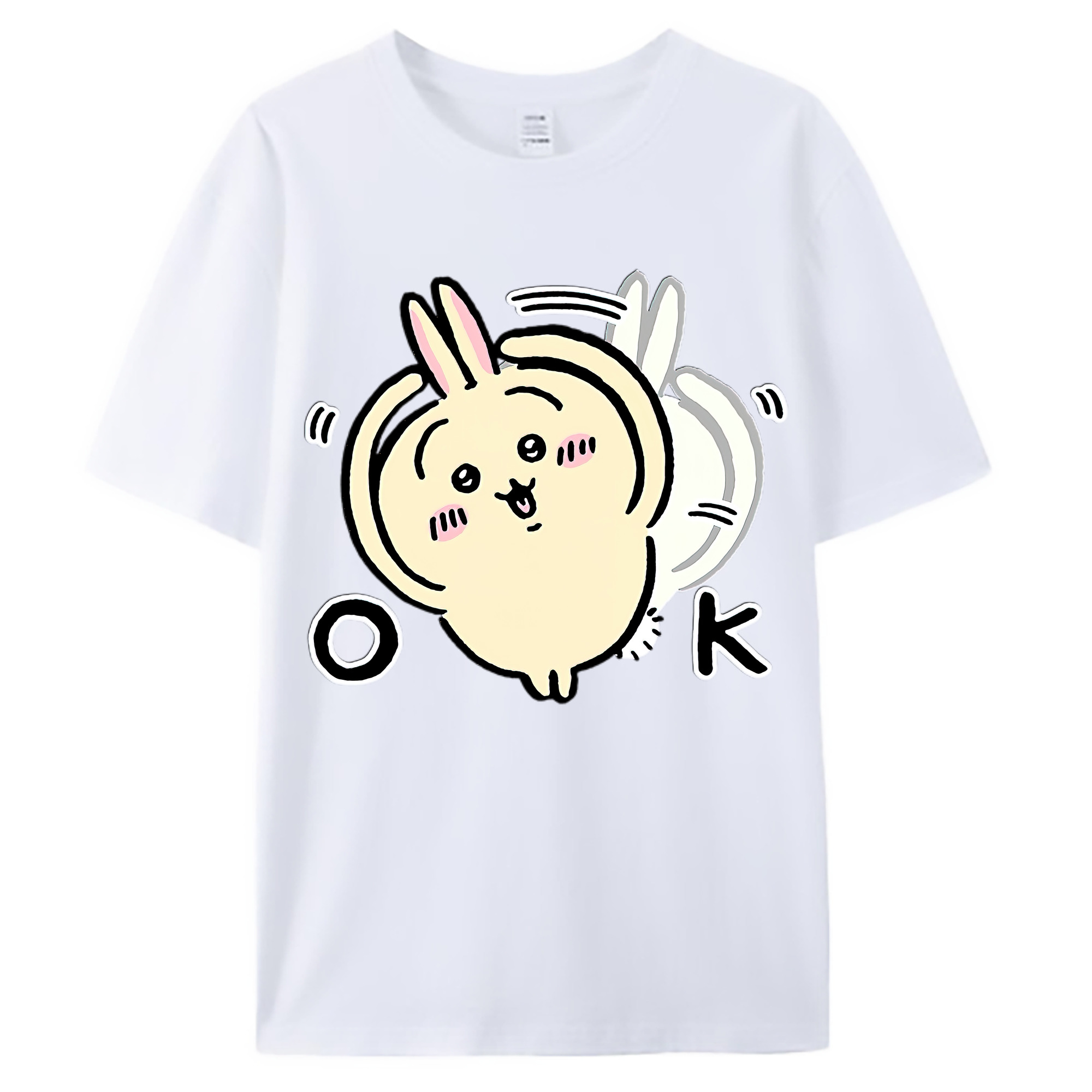 （画像用） ちいかわ うさぎ Chii-kawa usagi 綿100％ メンズ半袖Tシャツ｜肌触りやわらか＆通気性