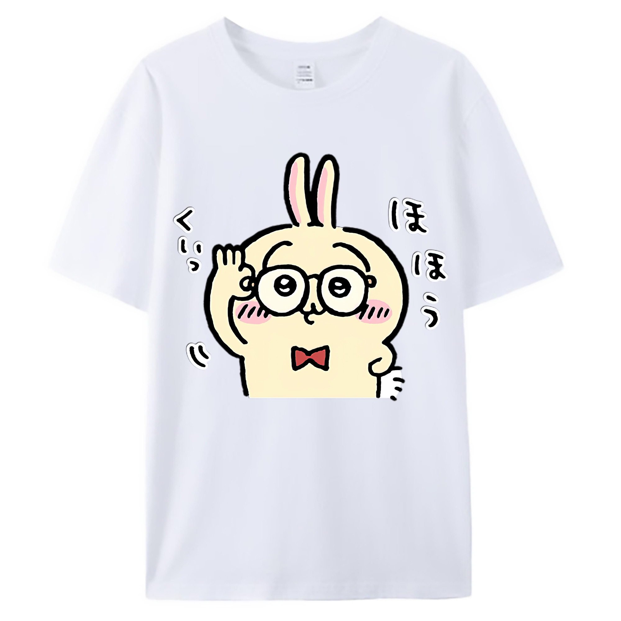 （画像用） ちいかわ うさぎ Chii-kawa usagi 綿100％ メンズ半袖Tシャツ｜肌触りやわらか＆通気性