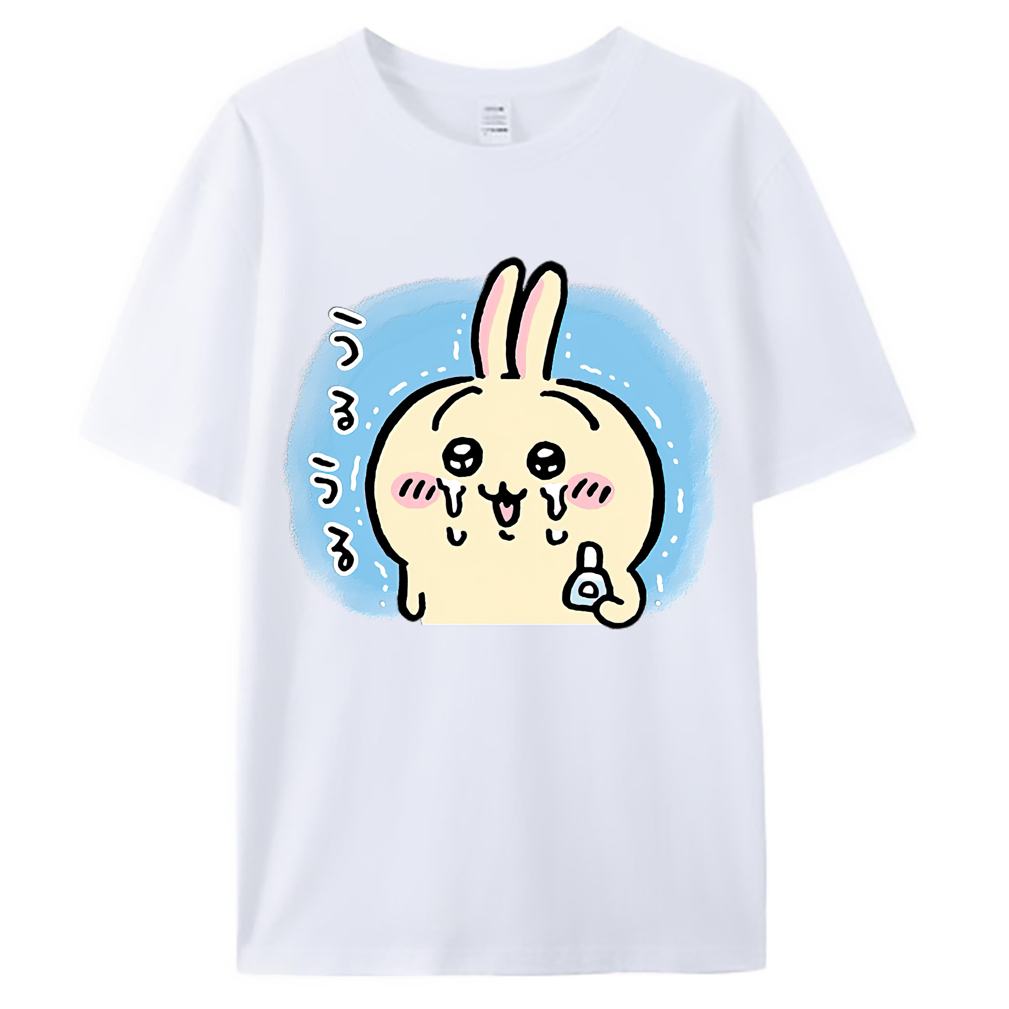 （画像用） ちいかわ うさぎ Chii-kawa usagi 綿100％ メンズ半袖Tシャツ｜肌触りやわらか＆通気性