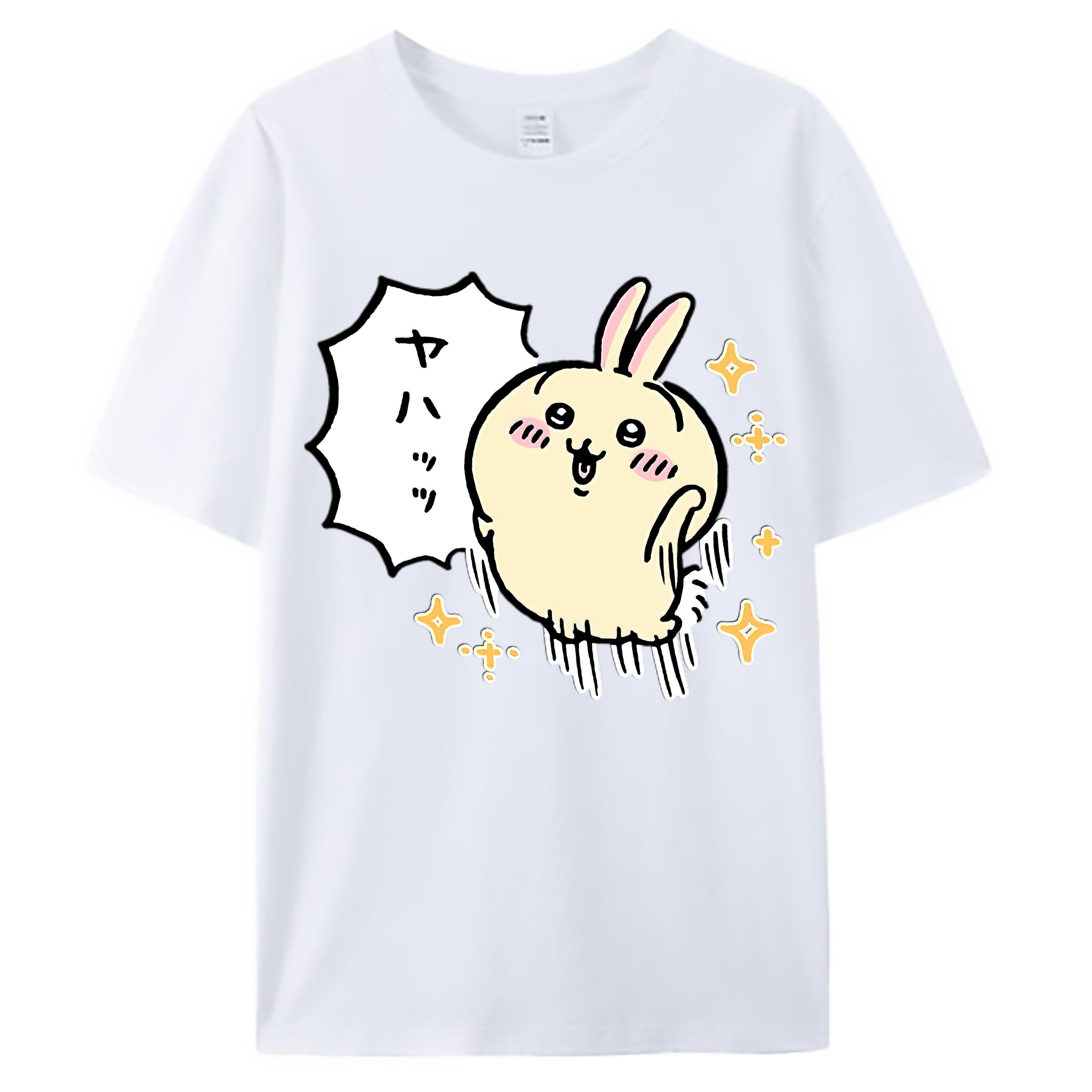 （画像用） ちいかわ うさぎ Chii-kawa usagi 綿100％ メンズ半袖Tシャツ｜肌触りやわらか＆通気性
