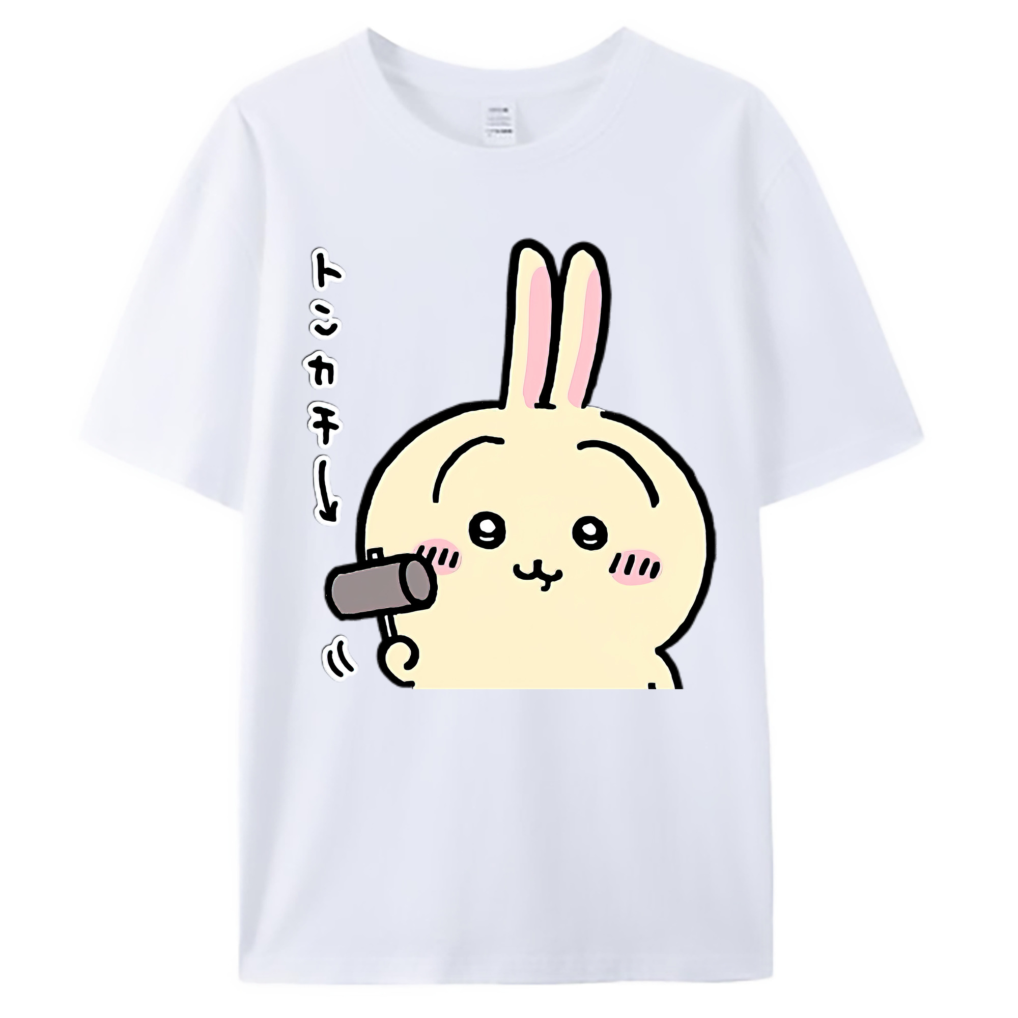 （画像用） ちいかわ うさぎ Chii-kawa usagi 綿100％ メンズ半袖Tシャツ｜肌触りやわらか＆通気性