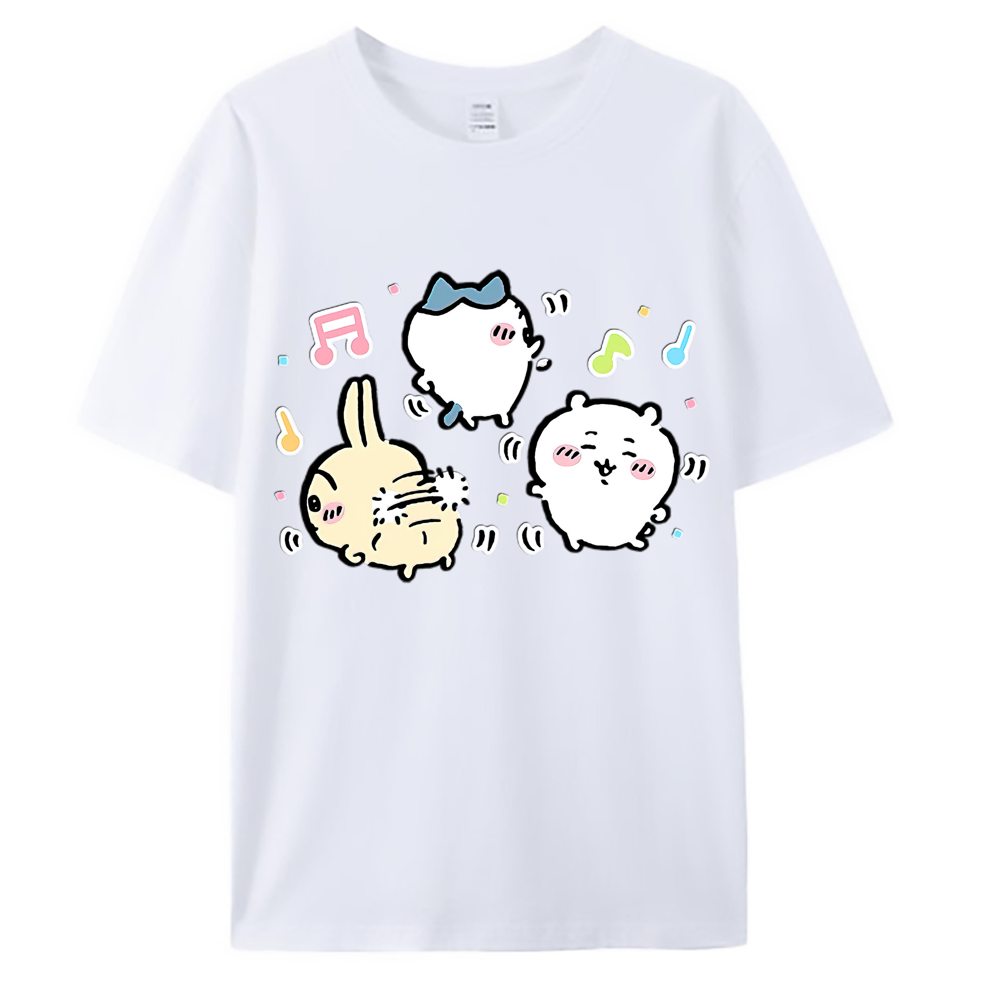 （画像用） ちいかわ うさぎ Chii-kawa usagi 綿100％ メンズ半袖Tシャツ｜肌触りやわらか＆通気性