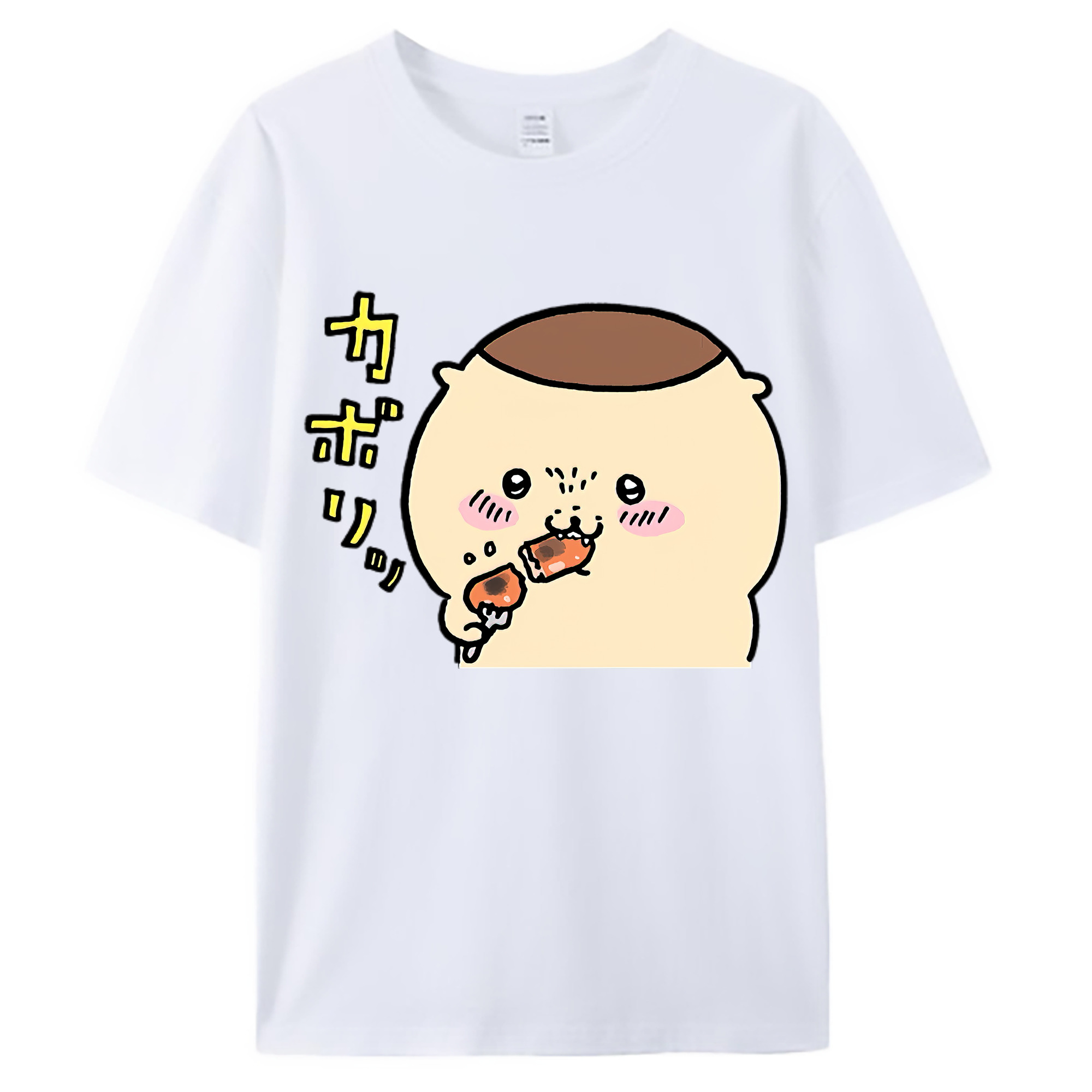 （画像用） ちいかわ くりまんじゅう Chii-kawa kuri manjū 綿100％ メンズ半袖Tシャツ｜肌触りやわらか＆通気性