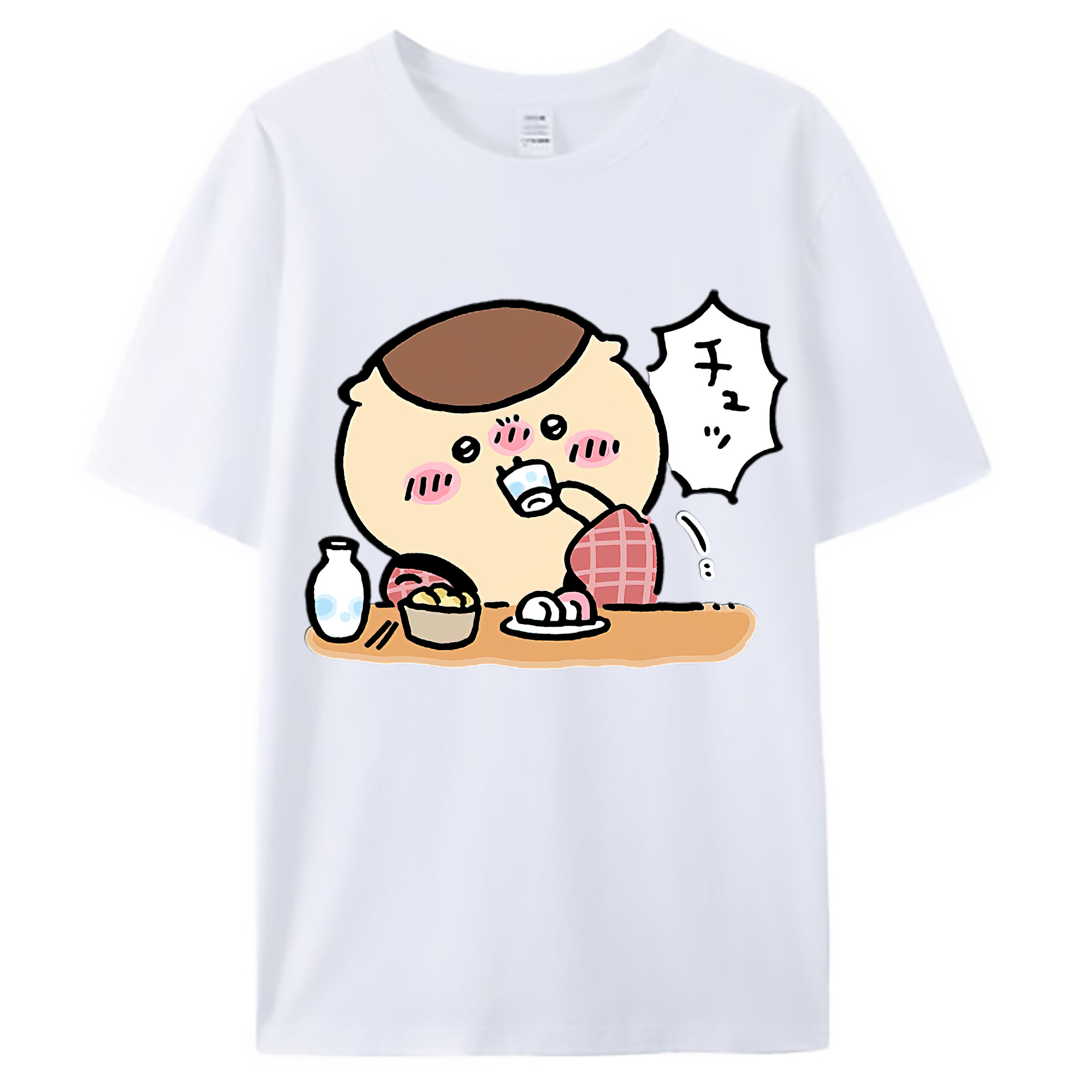（画像用） ちいかわ くりまんじゅう Chii-kawa kuri manjū 綿100％ メンズ半袖Tシャツ｜肌触りやわらか＆通気性