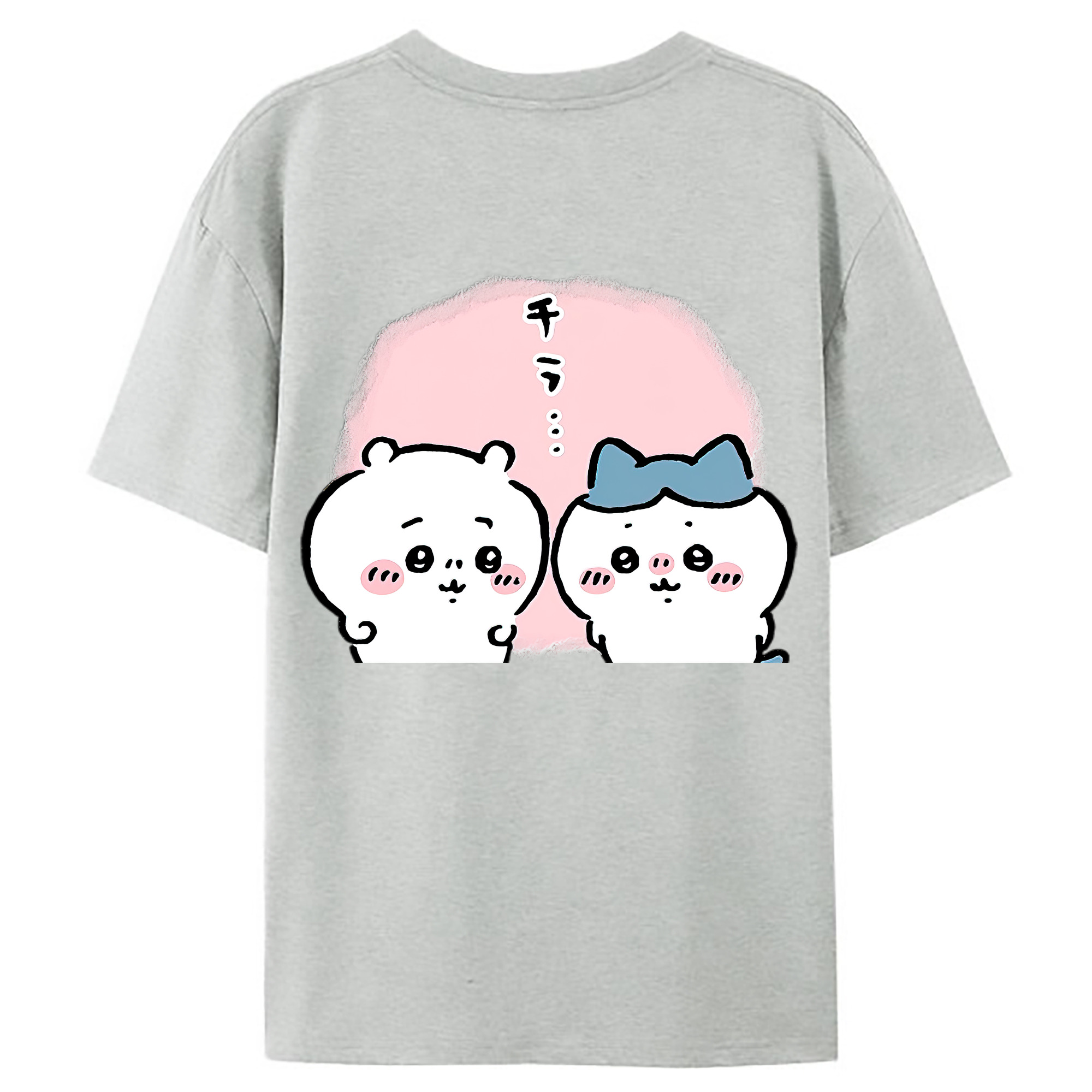 （画像用） ちいかわ ハチワレ Chii-kawa hachiware レディース半袖Tシャツ(バックプリント)