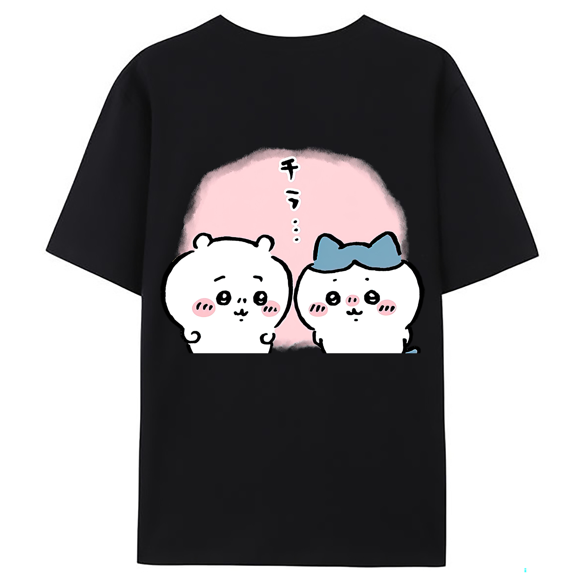（画像用） ちいかわ ハチワレ Chii-kawa hachiware レディース半袖Tシャツ(バックプリント)