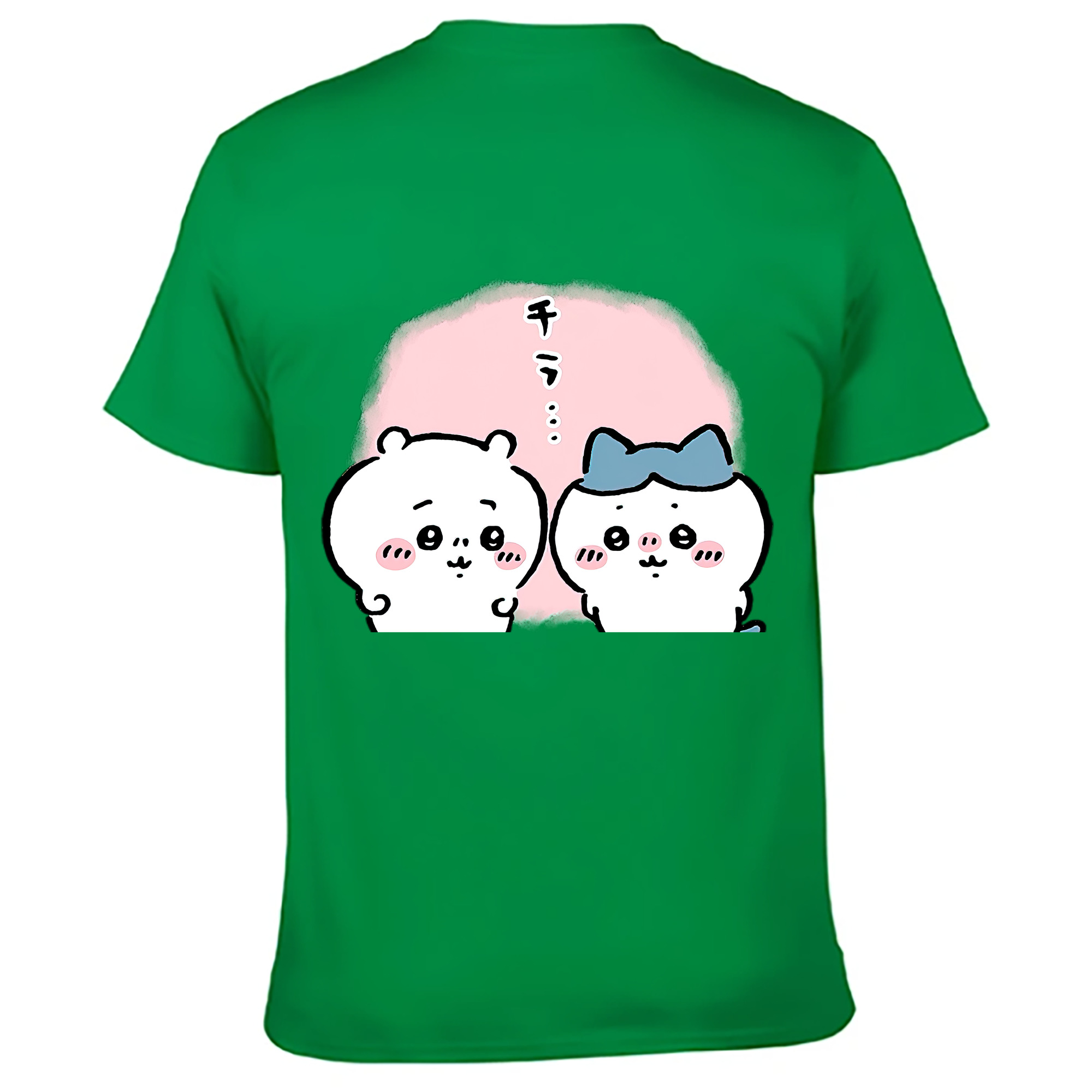 （画像用） ちいかわ ハチワレ Chii-kawa hachiware レディース半袖Tシャツ(バックプリント)