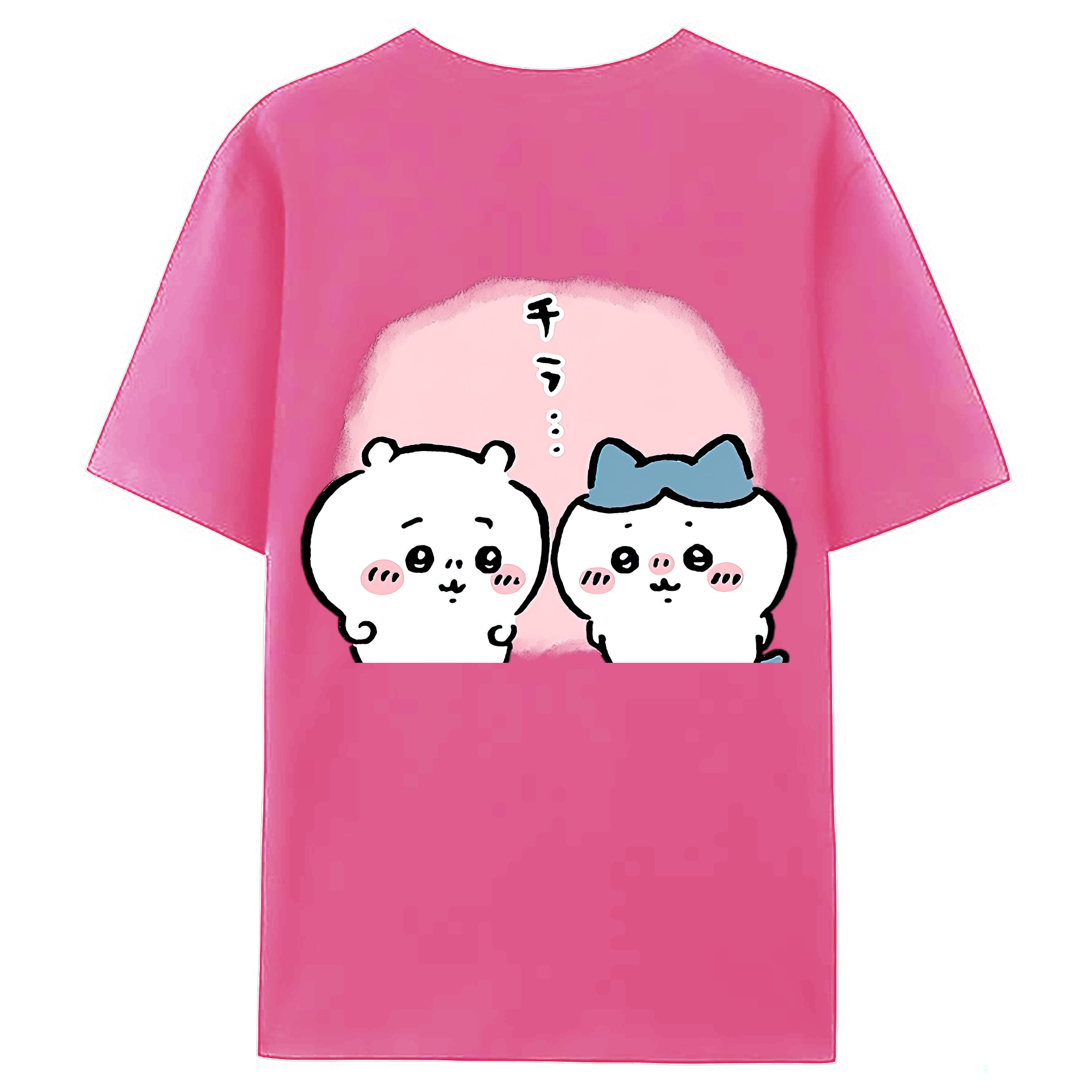 （画像用） ちいかわ ハチワレ Chii-kawa hachiware レディース半袖Tシャツ(バックプリント)