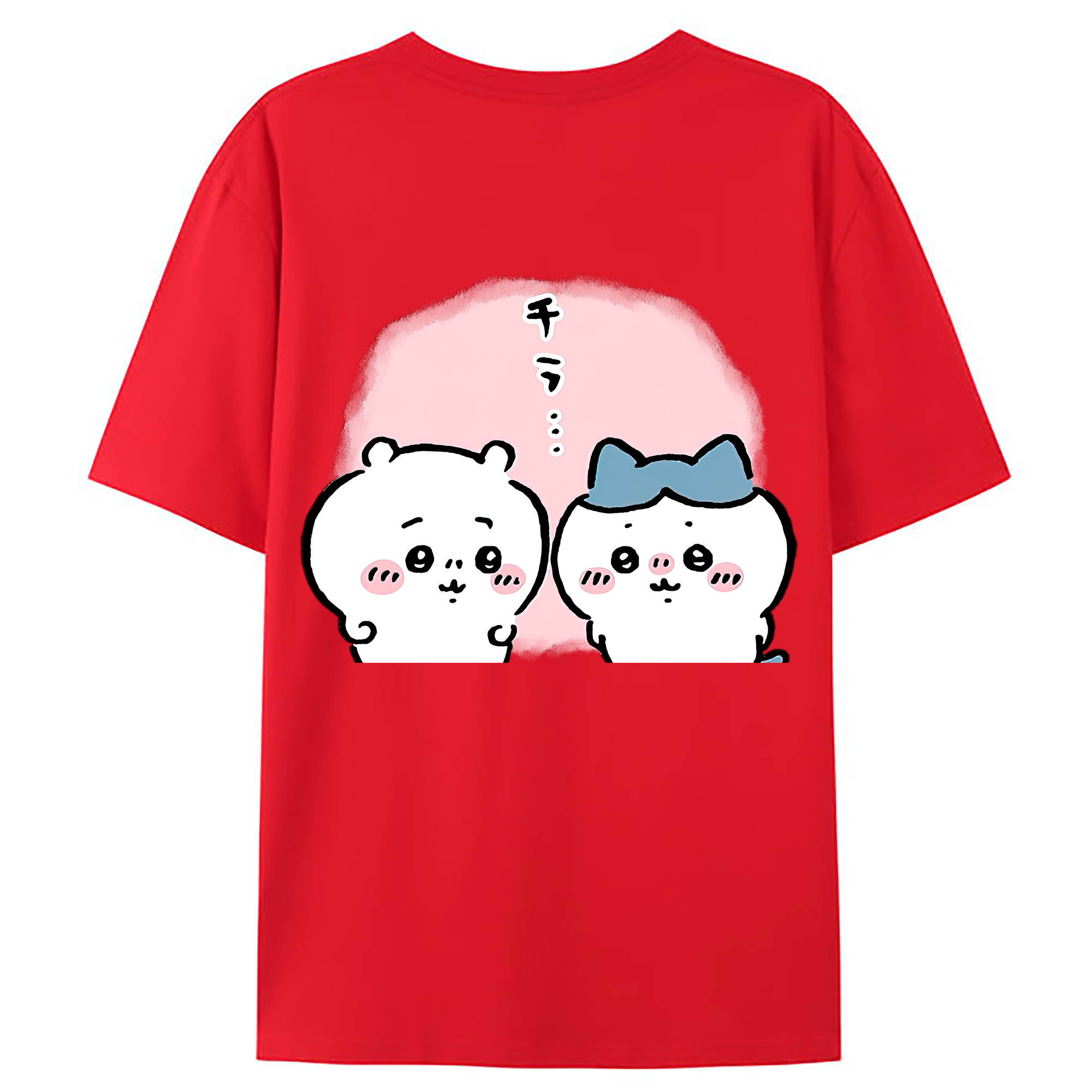 （画像用） ちいかわ ハチワレ Chii-kawa hachiware レディース半袖Tシャツ(バックプリント)