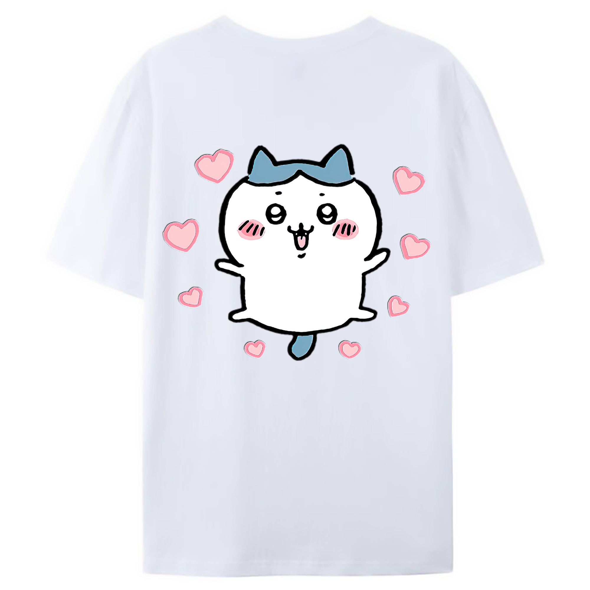 （画像用） ちいかわ ハチワレ Chii-kawa hachiware レディース半袖Tシャツ(バックプリント)