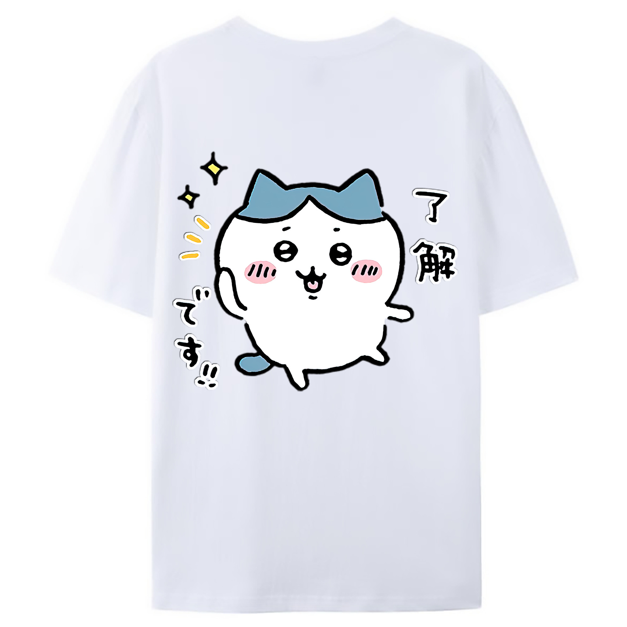 （画像用） ちいかわ ハチワレ Chii-kawa hachiware レディース半袖Tシャツ(バックプリント)