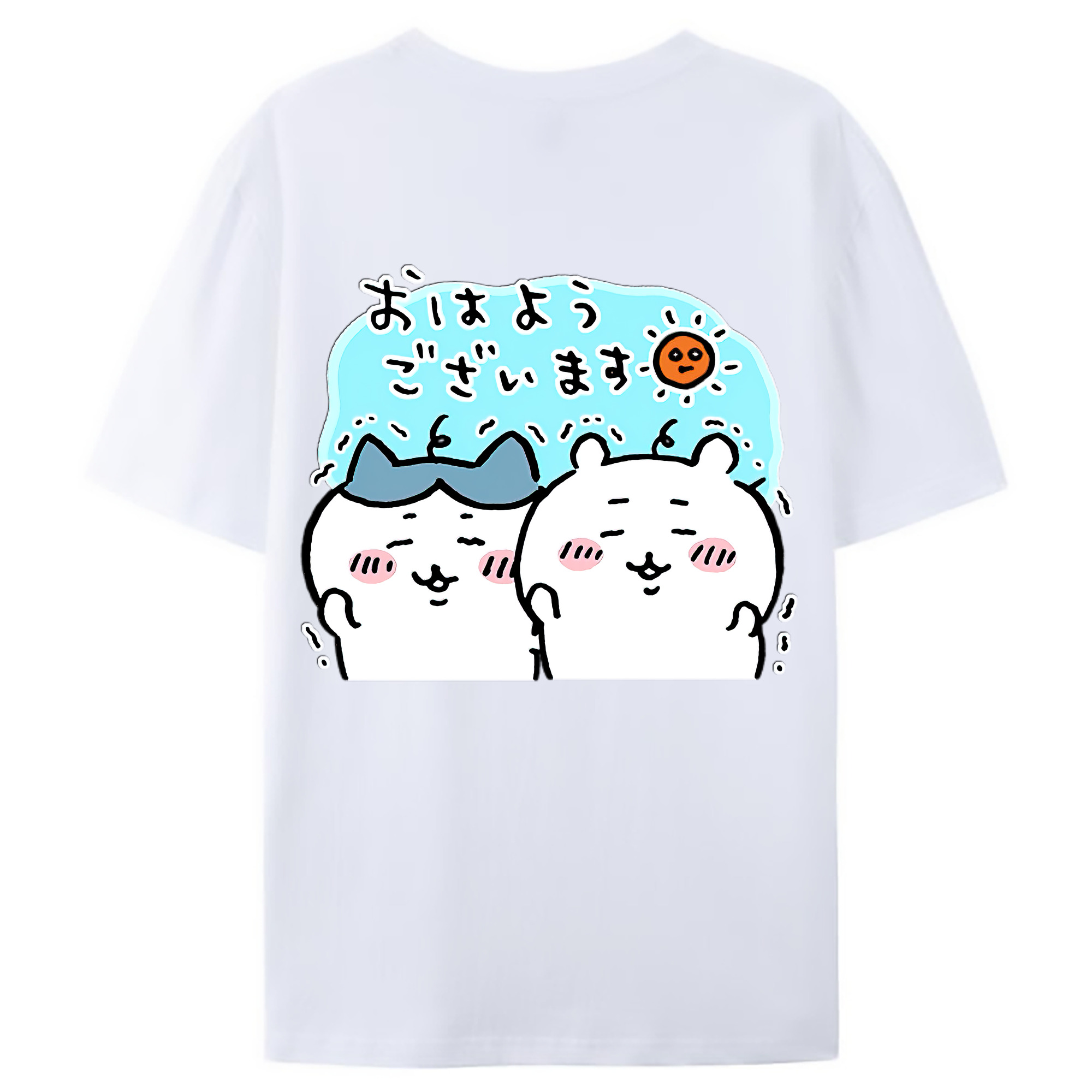 （画像用） ちいかわ ハチワレ Chii-kawa hachiware レディース半袖Tシャツ(バックプリント)