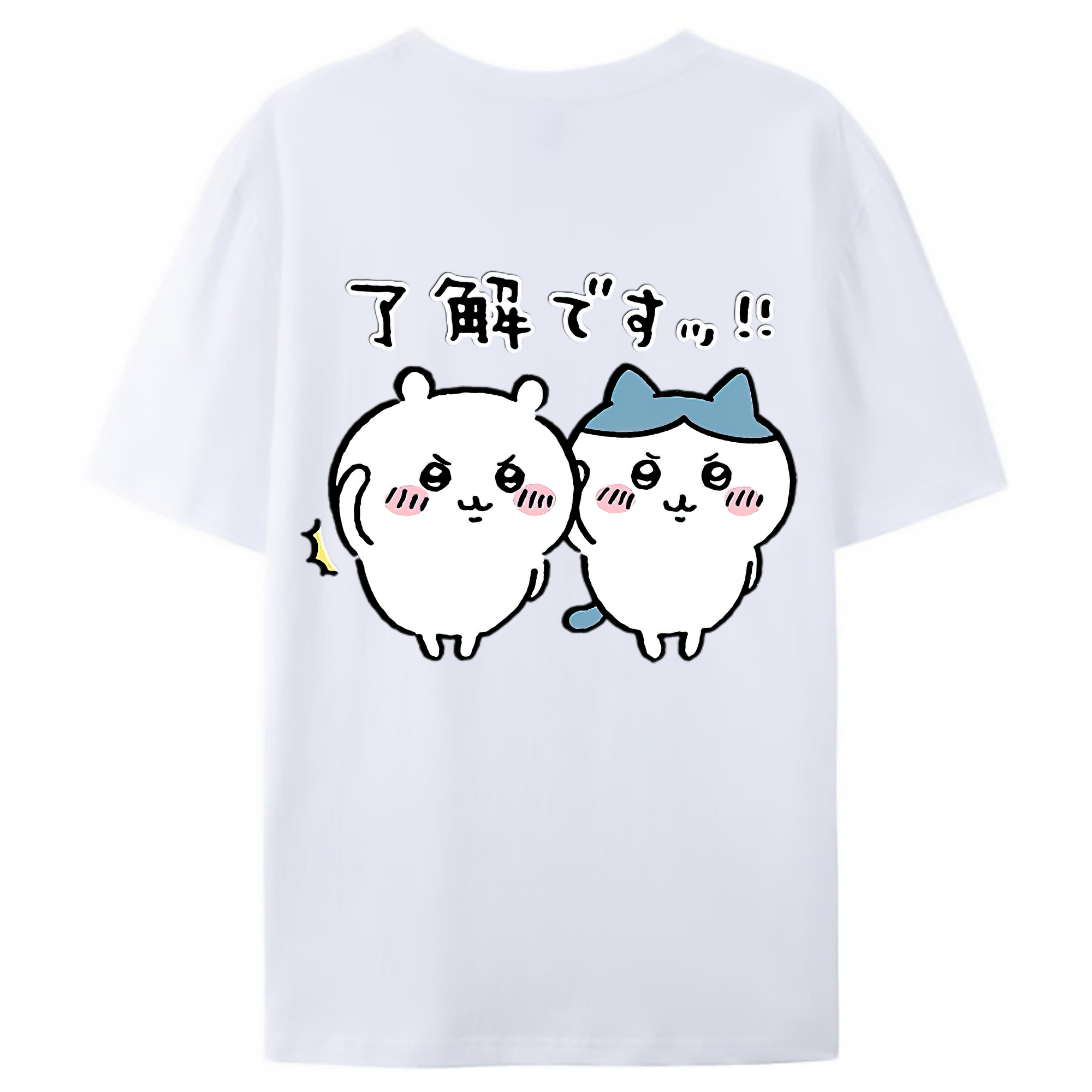 （画像用） ちいかわ ハチワレ Chii-kawa hachiware レディース半袖Tシャツ(バックプリント)