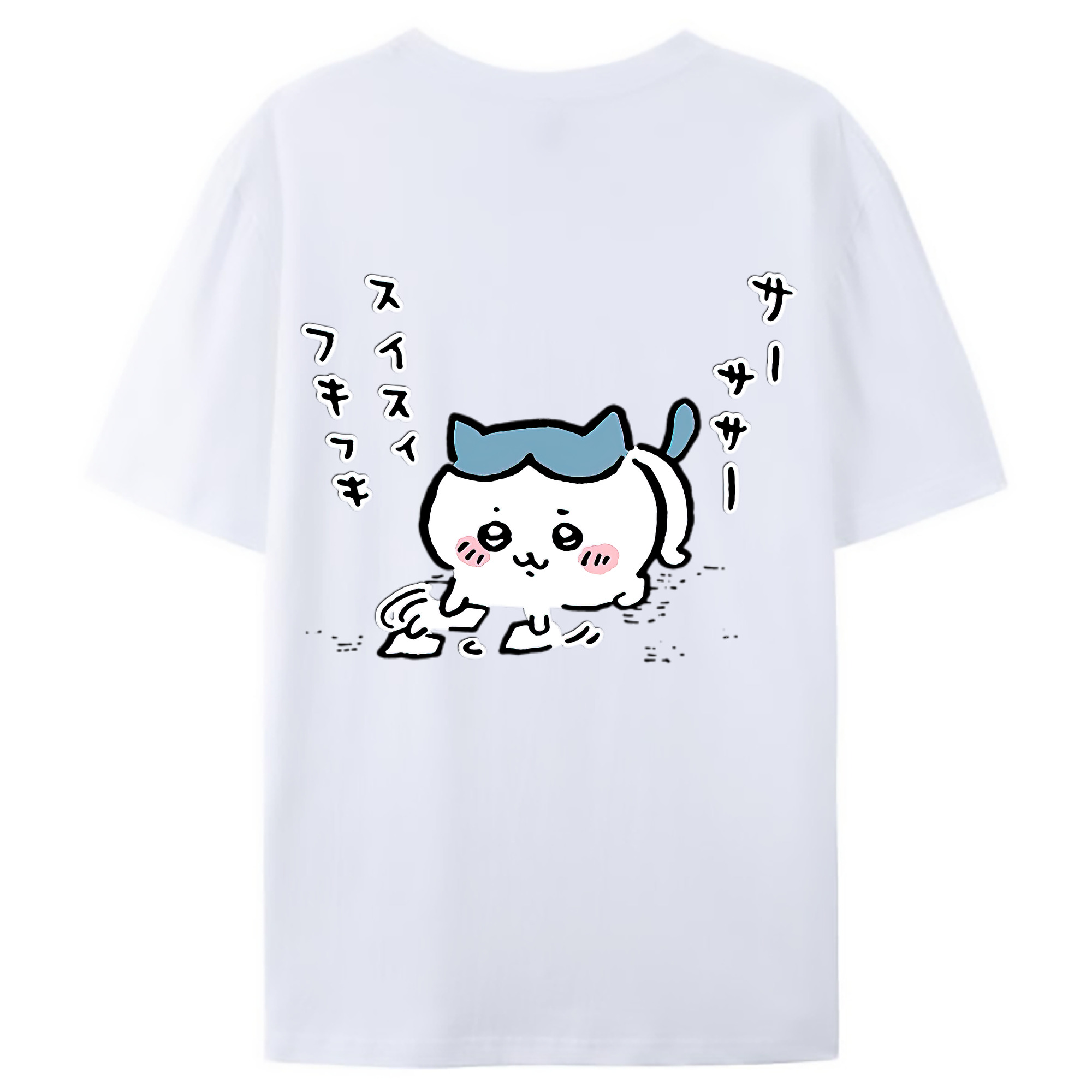 （画像用） ちいかわ ハチワレ Chii-kawa hachiware レディース半袖Tシャツ(バックプリント)