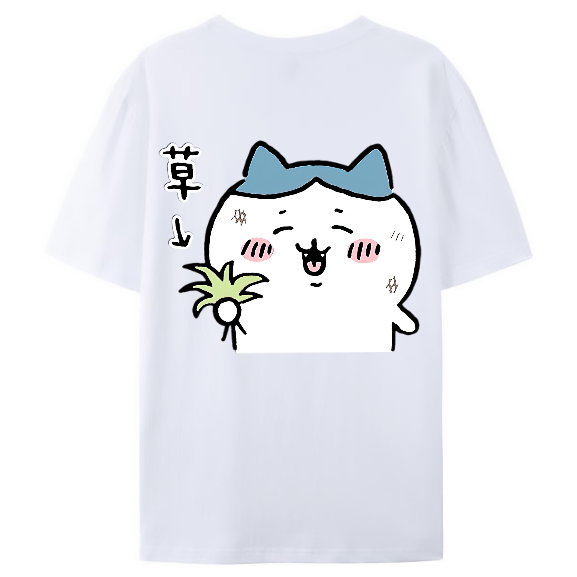 （画像用） ちいかわ ハチワレ Chii-kawa hachiware レディース半袖Tシャツ(バックプリント)