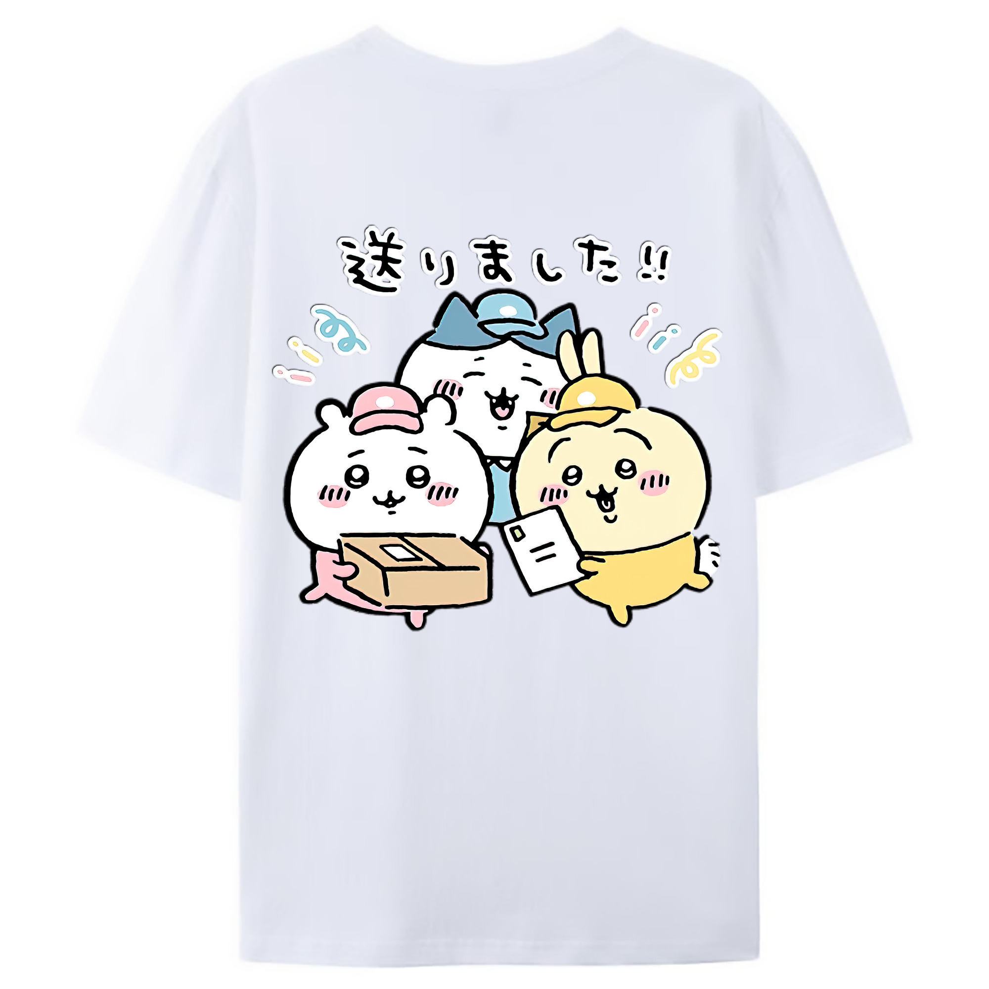 （画像用） ちいかわ ハチワレ Chii-kawa hachiware レディース半袖Tシャツ(バックプリント)