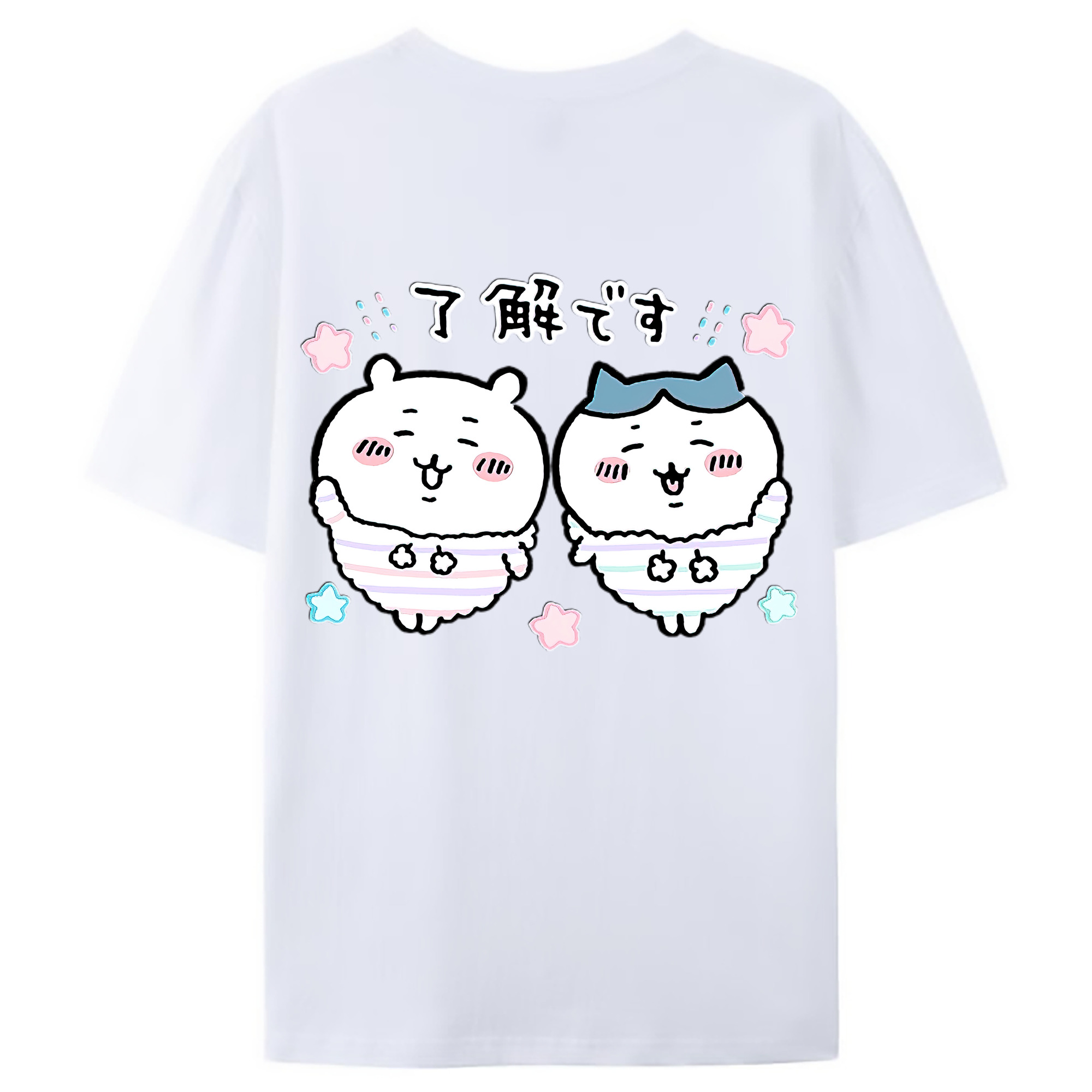 （画像用） ちいかわ ハチワレ Chii-kawa hachiware レディース半袖Tシャツ(バックプリント)