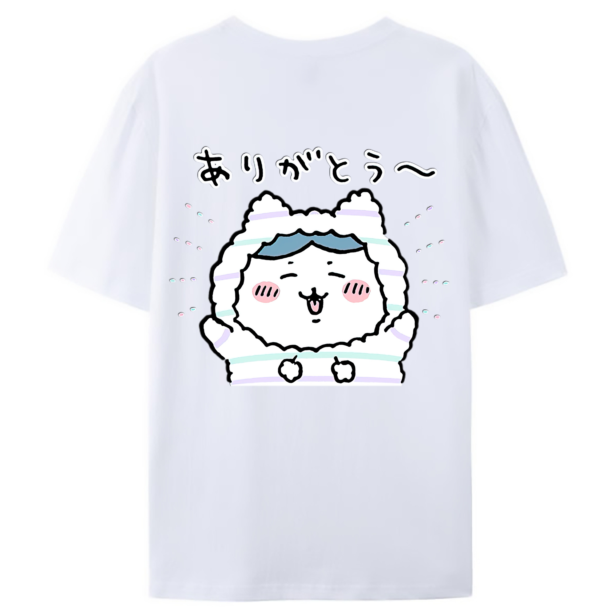 （画像用） ちいかわ ハチワレ Chii-kawa hachiware レディース半袖Tシャツ(バックプリント)