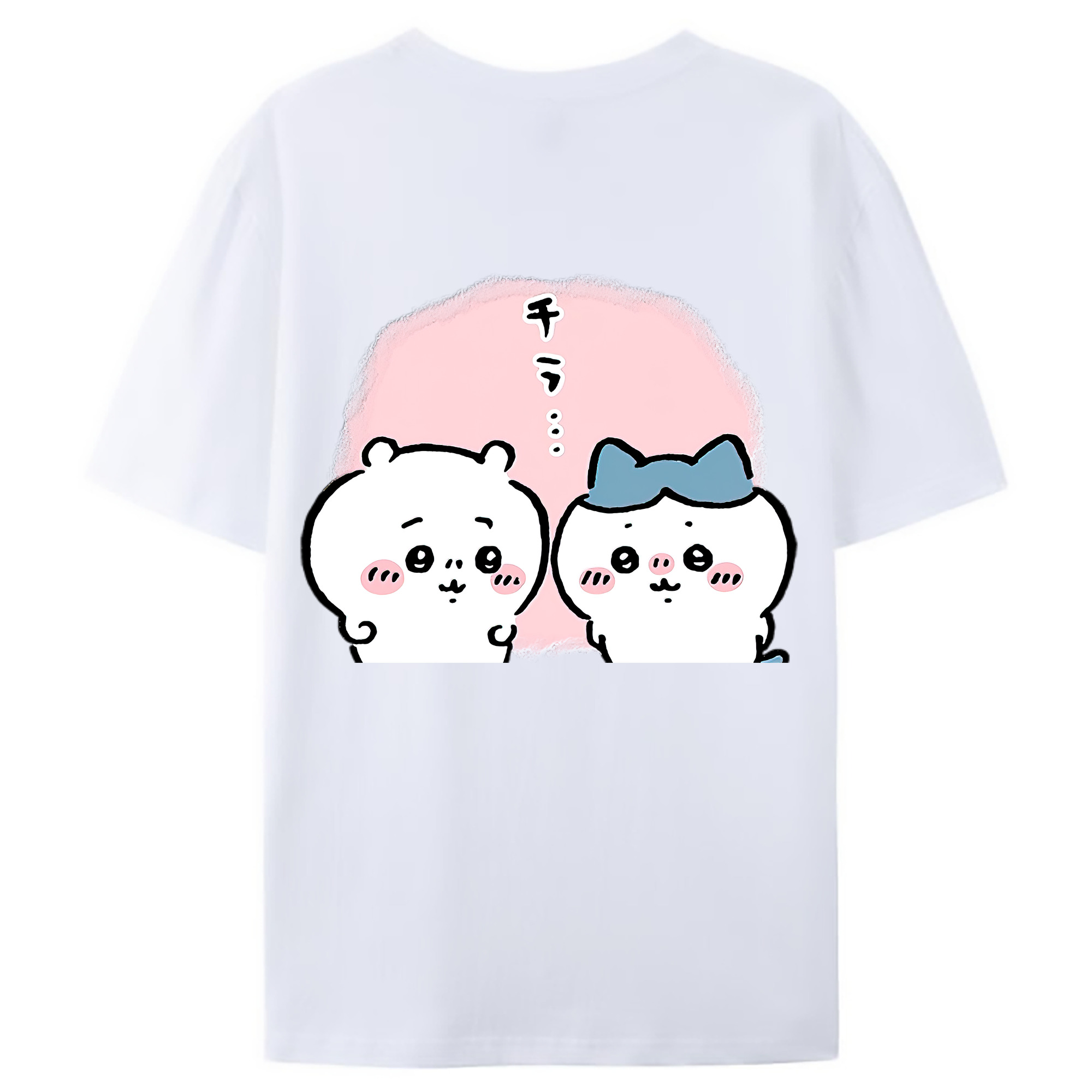 （画像用） ちいかわ ハチワレ Chii-kawa hachiware レディース半袖Tシャツ(バックプリント)