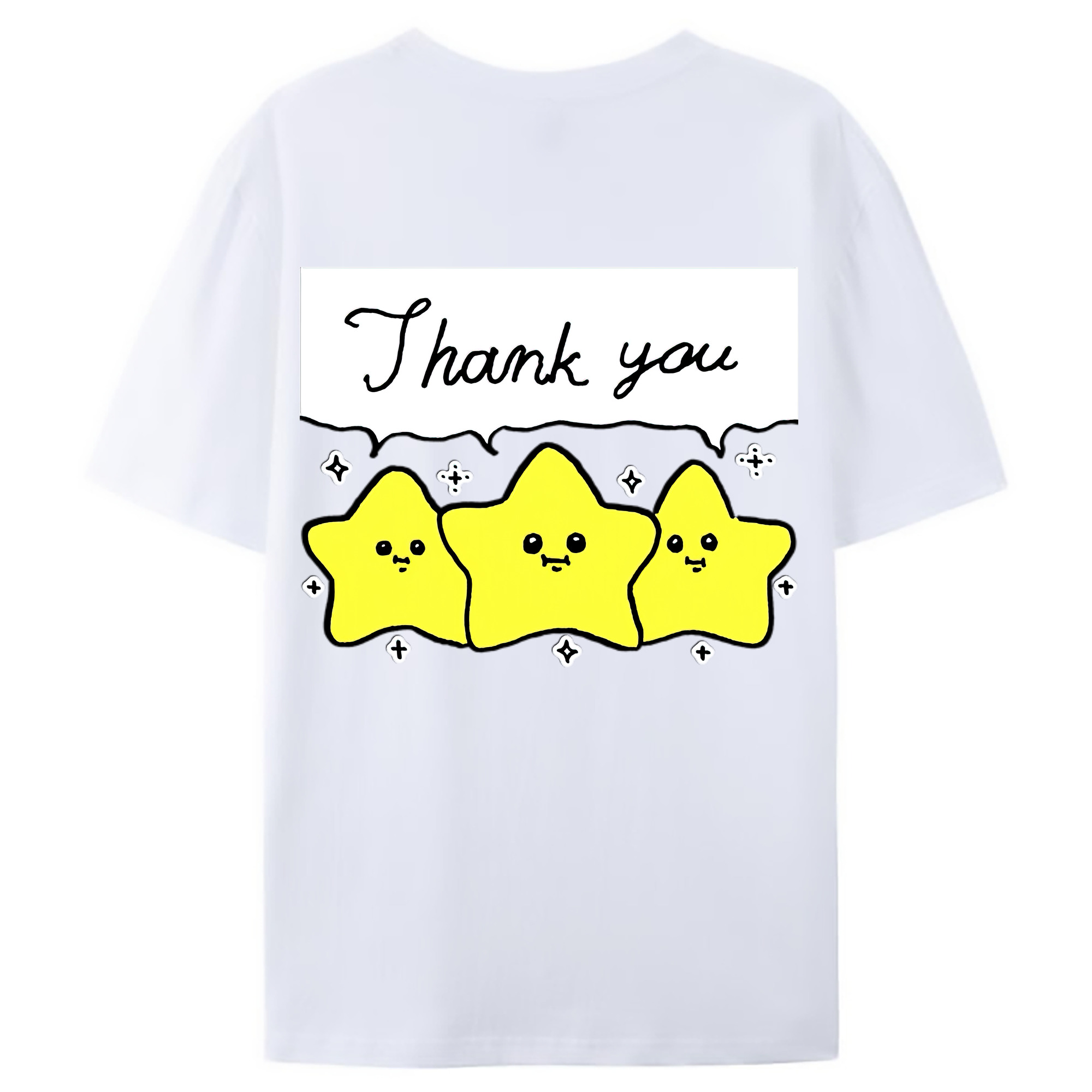 （画像用） ちいかわ 流れ星 Chii-kawa Shooting star レディース半袖Tシャツ(バックプリント)